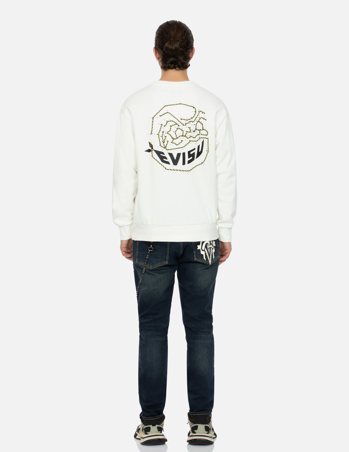 Dot to Dot Daruma & Logo Print Relax Fit Sweatshirt - Cozy Casual Pullover for Men & Women - Perfect for Loungewear, Streetwear & Everyday Comfort