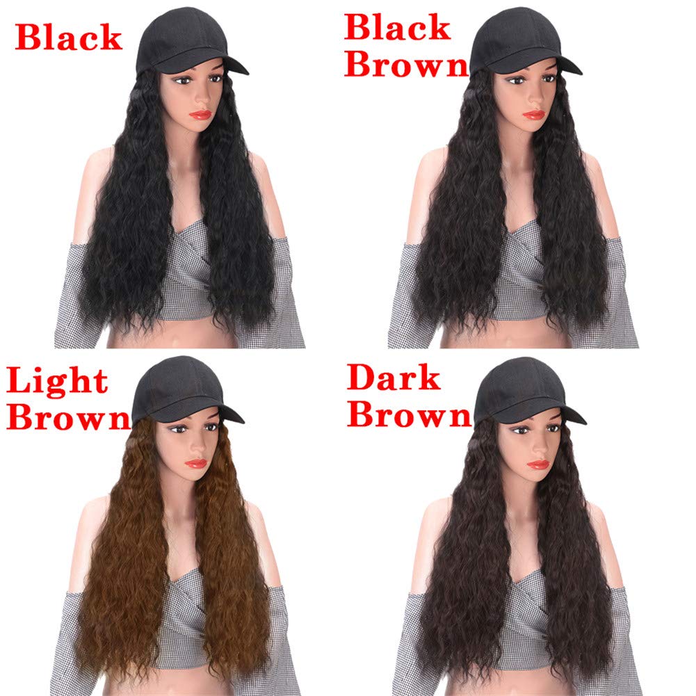 Long Water Wave Synthetic Hair Extensions with Adjustable Cap for Women & Girls - Light Brown | Perfect for Cosplay, Costume Parties & Everyday Styling