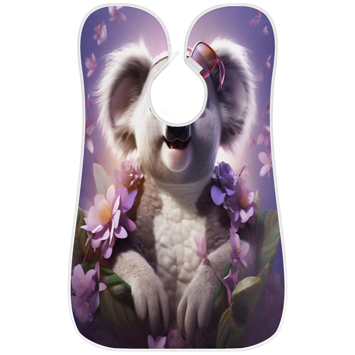 Cute Flower Koala Beard Shaving Bib for Men - Waterproof Hair Dye Apron for Barbers & Stylists - Salon Cape for Haircut, Beard Trimming & Makeup - Sink Hair Catcher & Grooming Accessory - Perfect Gift for Dad, Husband & Barber (Use for Home Salon, Barbershop & DIY Grooming)