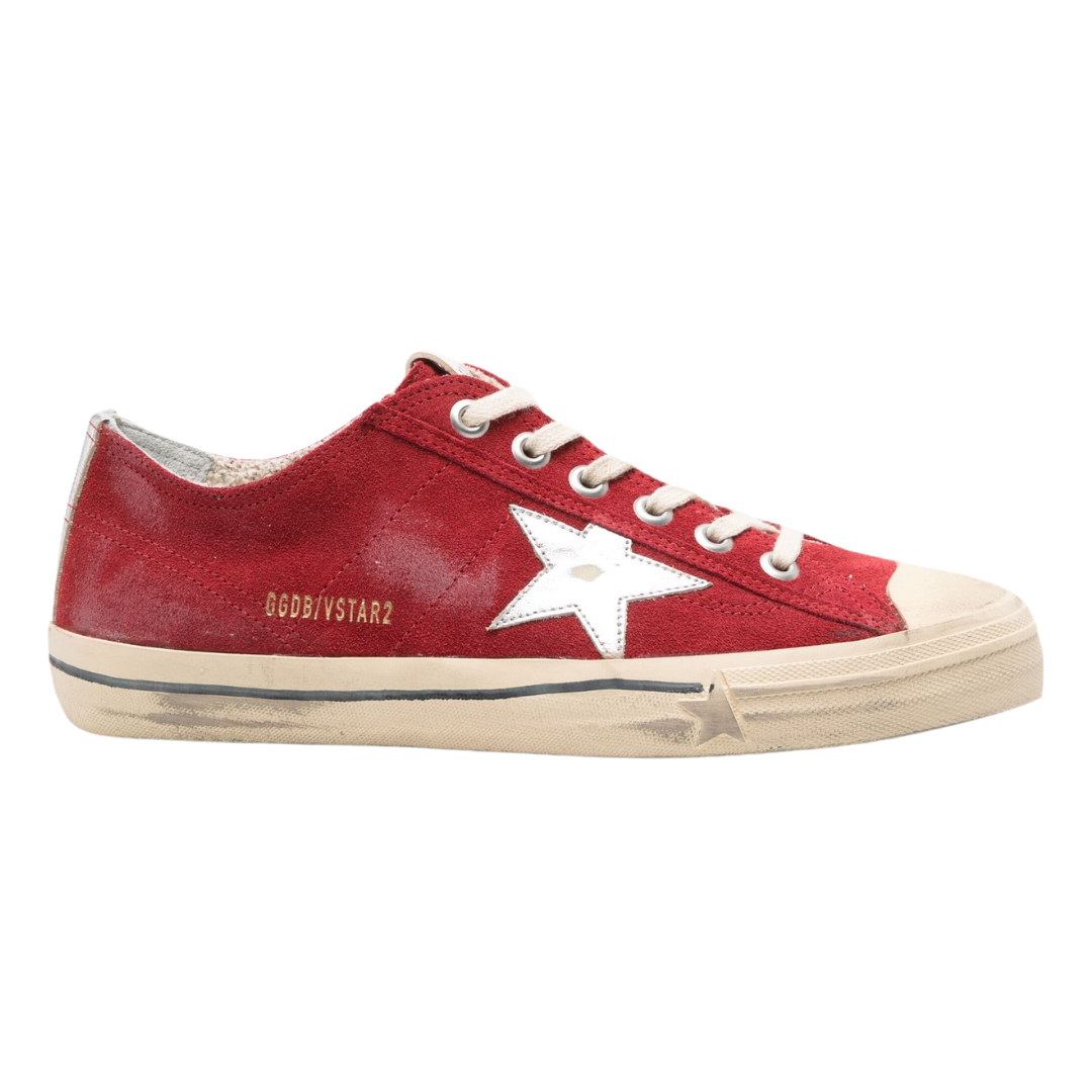 Red Suede V Star Shoes for Women - Comfortable & Stylish Sneakers for Walking, Running & Casual Wear