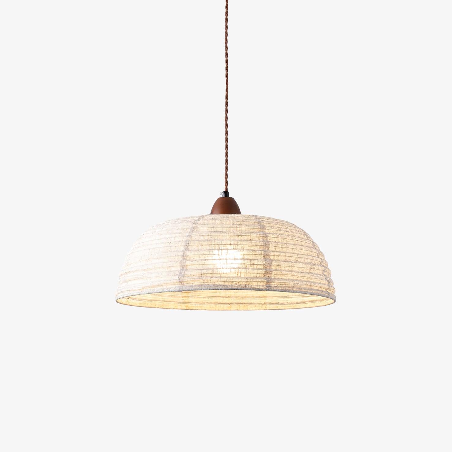 Modern Fabric Pendant Lamp - Handwoven Rattan Hanging Light for Dining Room, Bedroom, Living Room & Kitchen | Boho Chic Ceiling Fixture with Warm Ambient Lighting