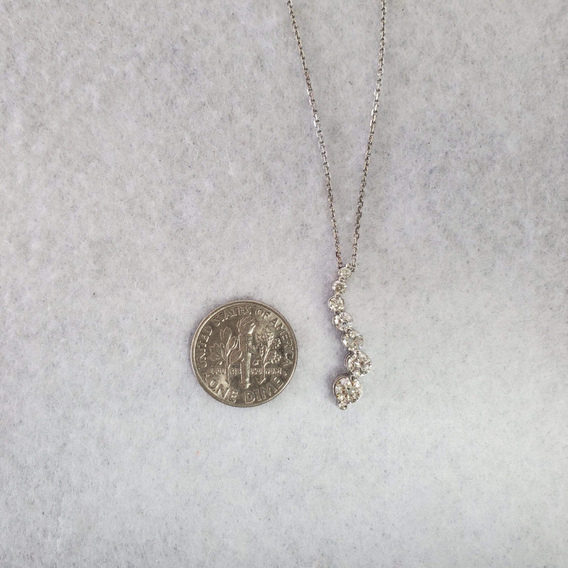 Diamond Journey Necklace .83cttw 14k White Gold or Yellow Gold - Elegant Anniversary Gift for Her, Perfect for Weddings & Special Occasions