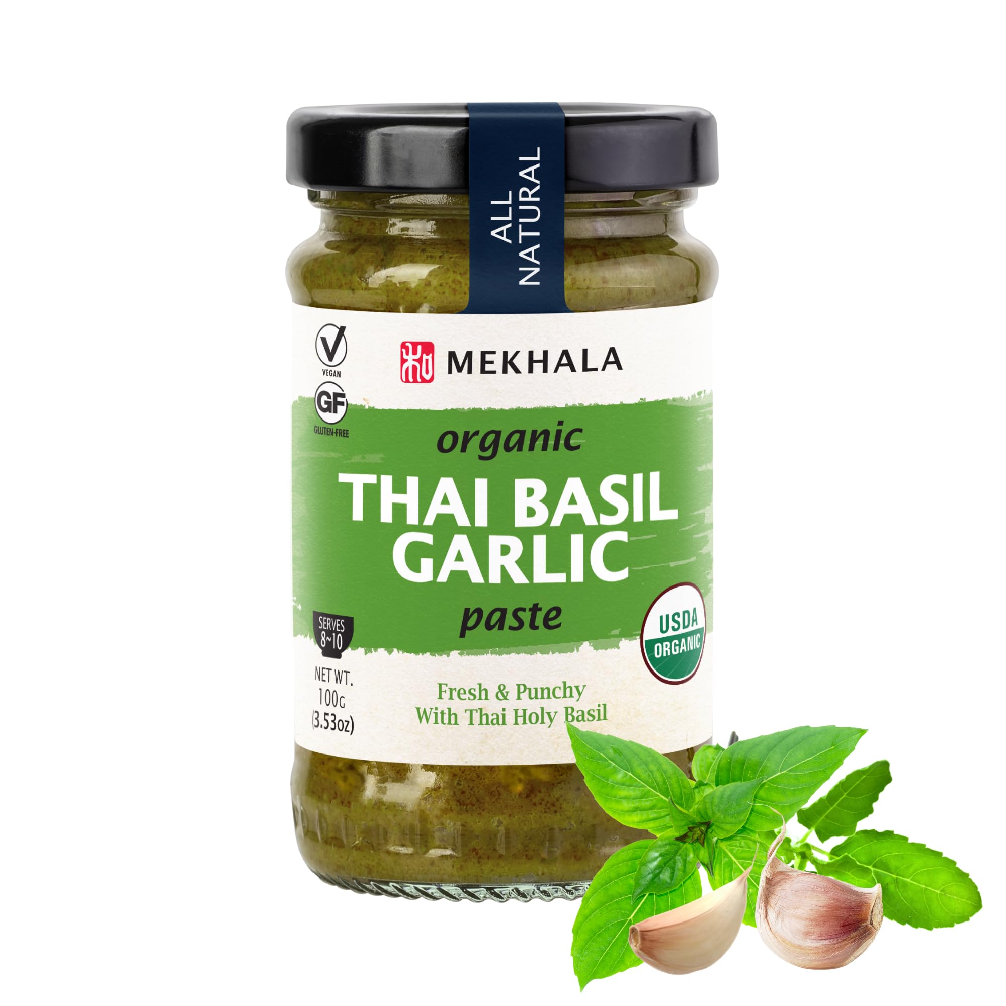 Organic Gluten-Free Thai Basil Garlic Sauce - Authentic Thai Flavor for Stir-Fries, Noodles & Marinades | Vegan & All-Natural Condiment