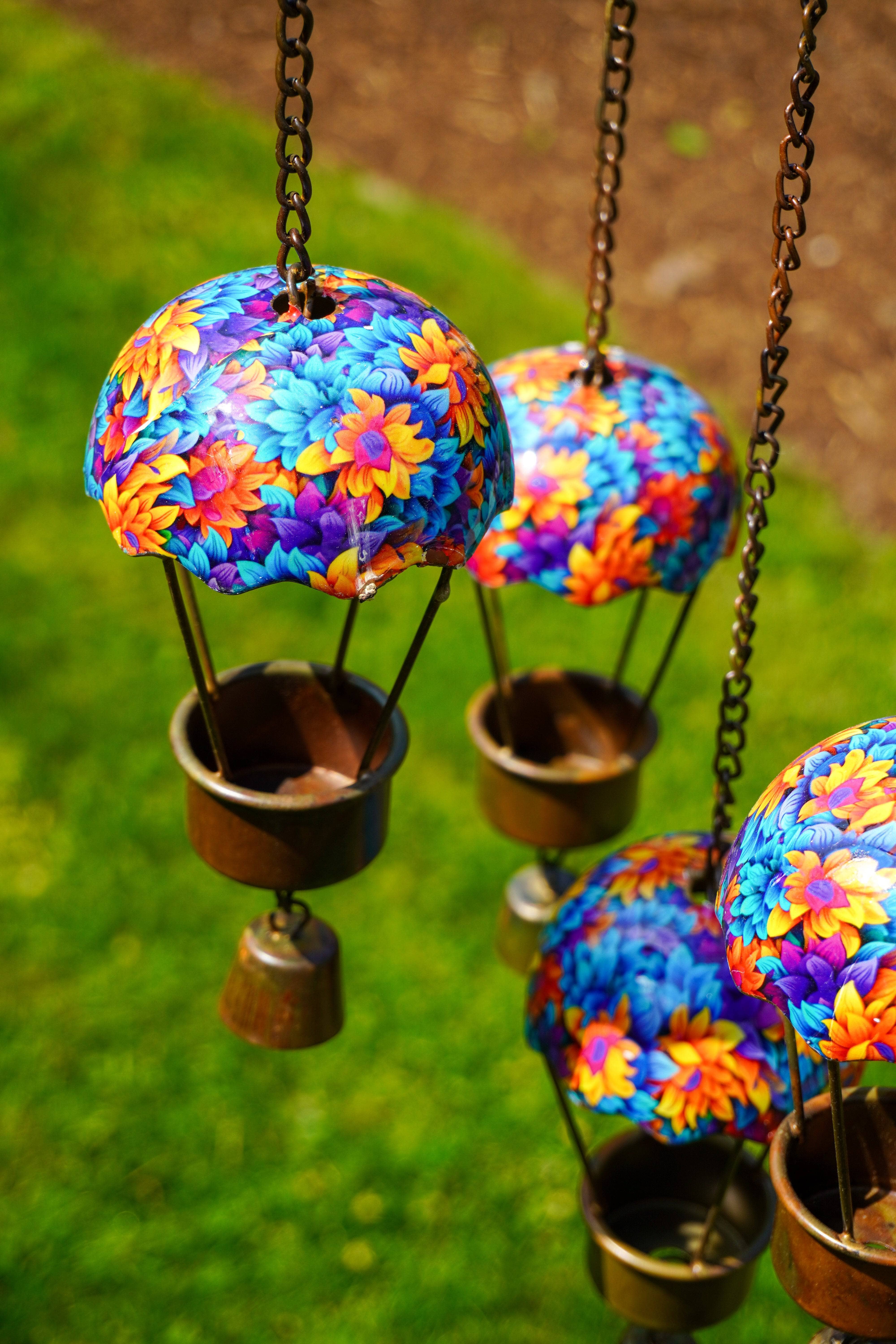 Floral Hot Air Balloon Nursery Mobile - Handmade Baby Crib Decor for Girls & Boys - Perfect for Baby Showers, Birthdays & Nursery Room Decorations