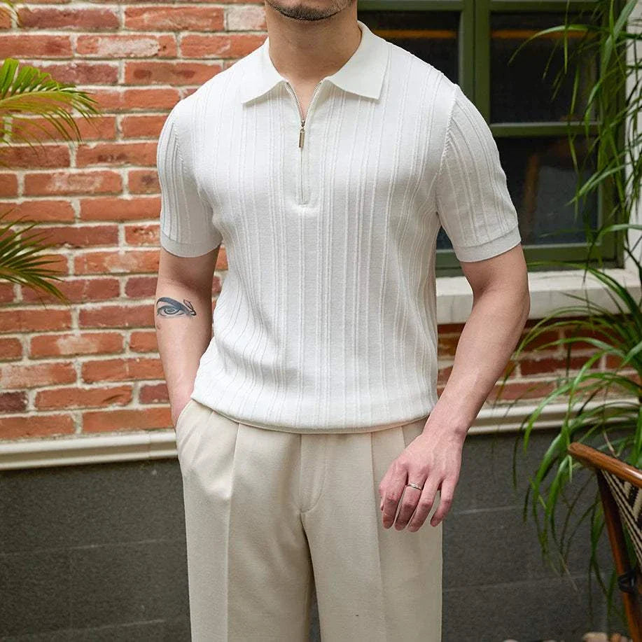 Men's Spring Zipper T-Shirt - Lightweight Casual Pullover for Outdoor Activities & Daily Wear