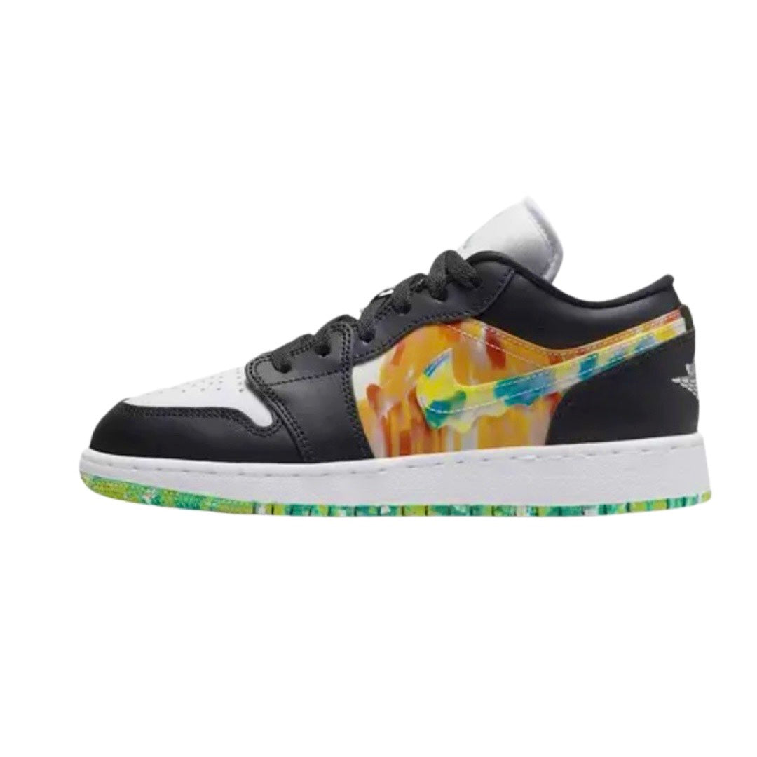 Air Jordan 1 Low SE GS Sneakers - Black, White & Team Orange Colorway | Basketball Shoes for Kids & Teens | Perfect for School, Sports & Casual Wear
