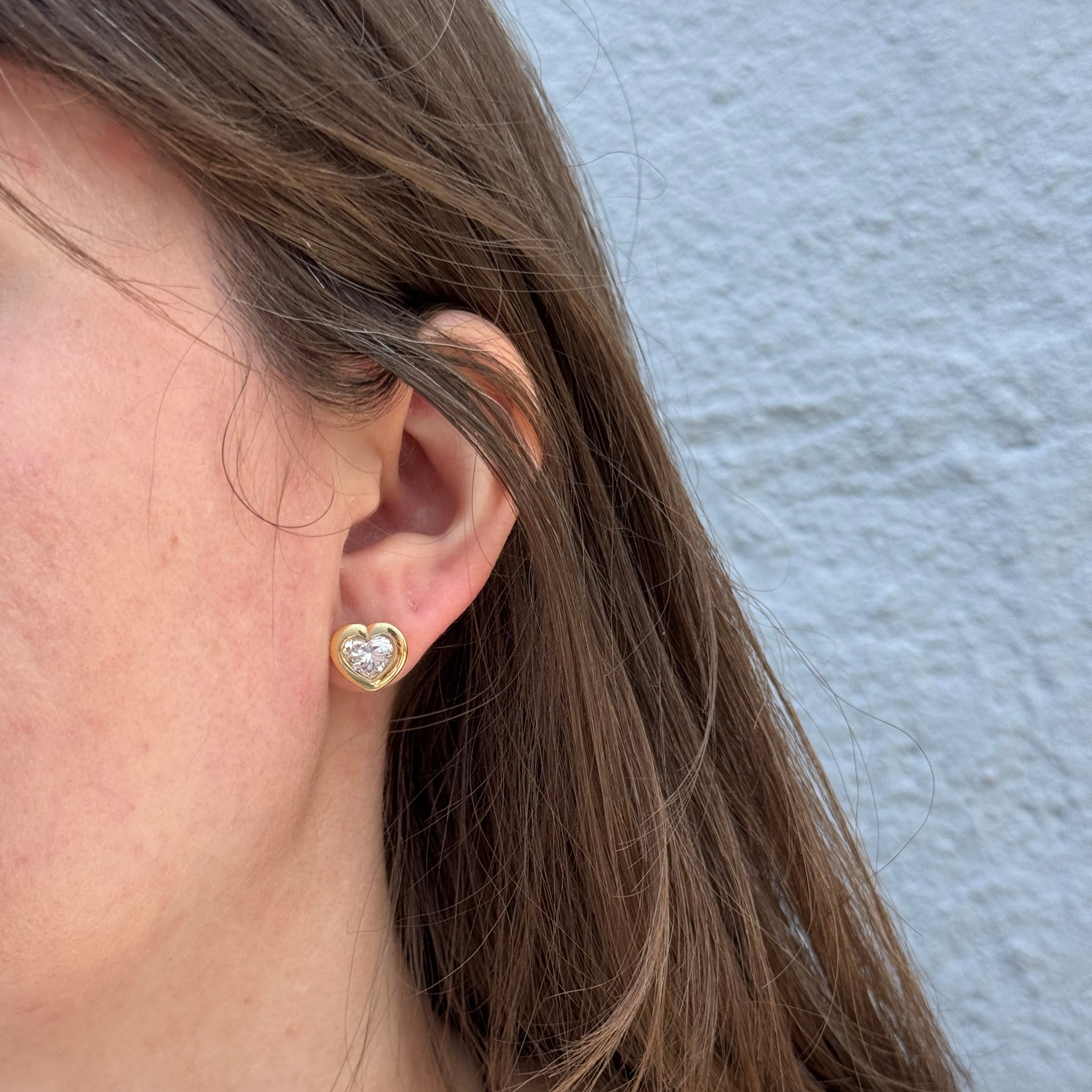 3ctw Diamond Heart Stud Earrings in 18K Gold - Perfect for Valentine's Day, Anniversary & Romantic Gifts