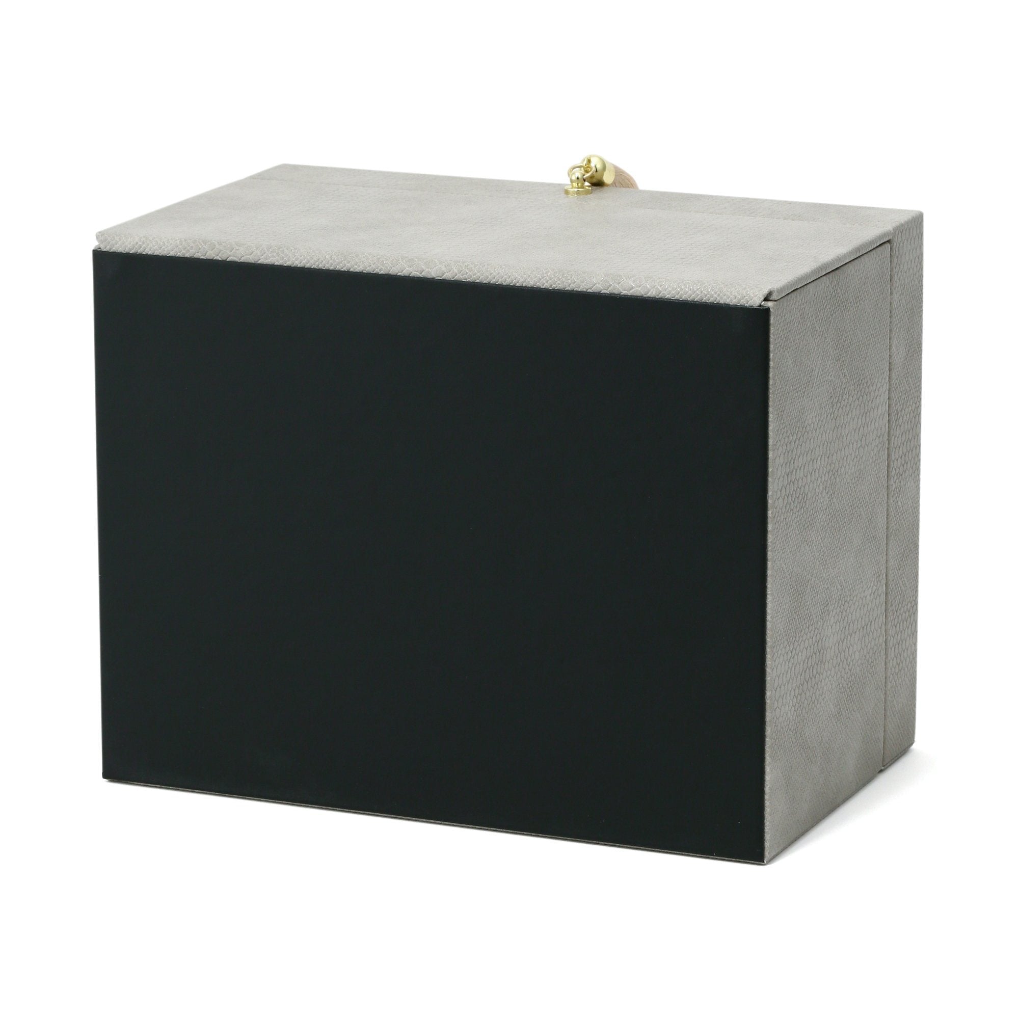 Flavia Large Gray Jewelry Box - Elegant Storage for Necklaces, Rings & Earrings - Perfect for Bedroom, Closet & Travel