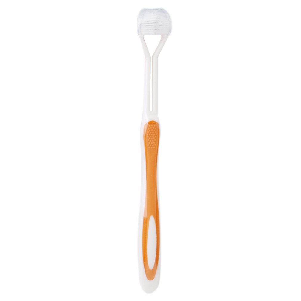 3-Sided Toothbrush for Adults & Kids - Soft Bristles Manual Toothbrush (Yellow) - Perfect for Travel, Home & Office Use