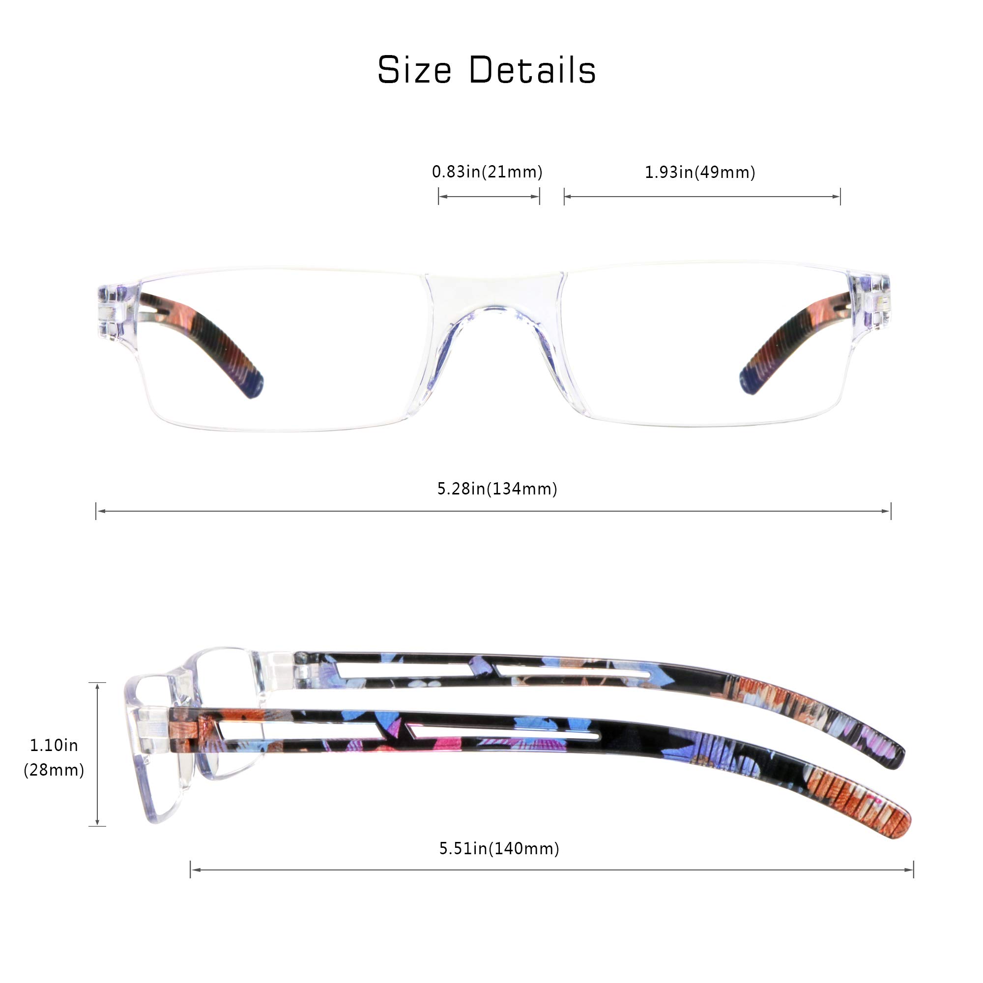 LifeArt 2/4 Pairs Blue Light Blocking Reading Glasses - Anti Eyestrain Computer Glasses for Men & Women with Rectangle Frame | Perfect for Office Work, Gaming & Screen Time