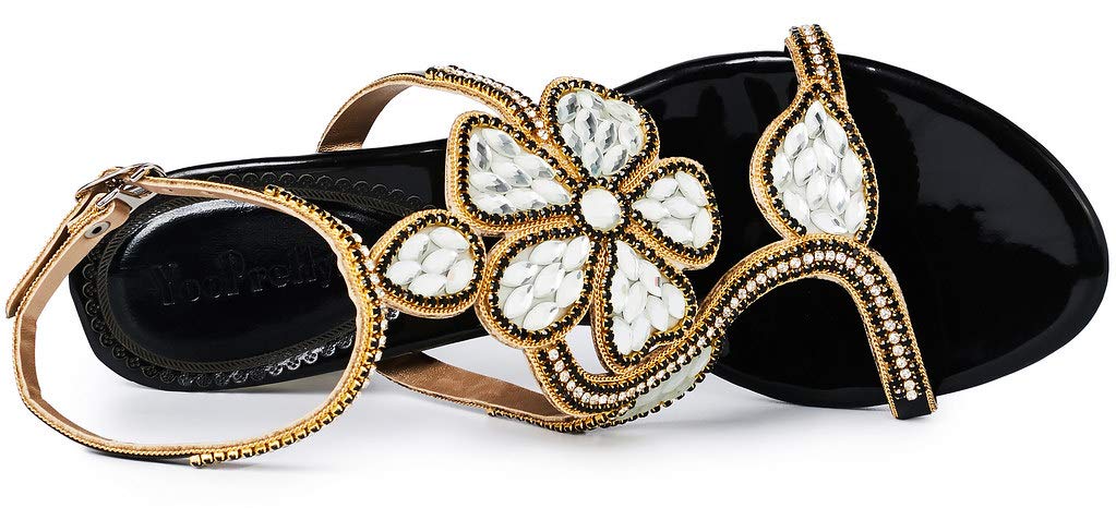 YooPrettyz Women's Rhinestone High Heel Sandals - Elegant Flower Evening Shoes with Comfortable Heels for Parties, Weddings & Special Occasions | Perfect for Prom, Cocktail Events, Date Nights & Night Out | Stylish Dressy Sandals for Women's Formal Wear & Evening Dresses | Ideal for Bridal Showers, Red Carpet Events & Anniversary Celebrations