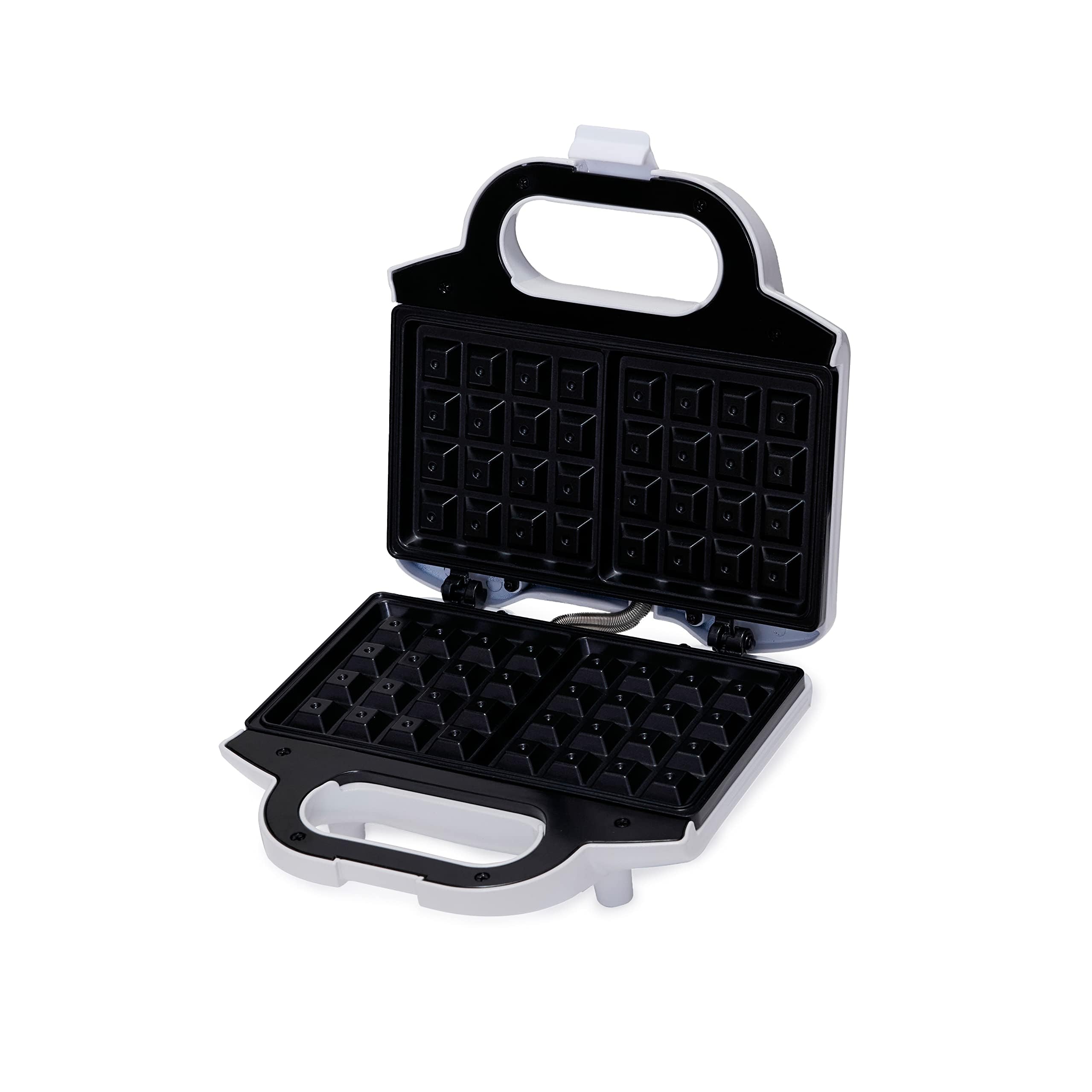 Amazon Basics 2-Slice Waffle Maker - 700W Non-Stick Coating, Easy to Clean, Compact White Waffle Iron for Quick Breakfast, Brunch & Family Gatherings