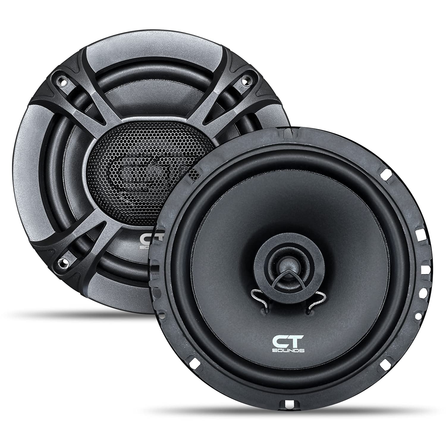CT Sounds Bio 6.5-Inch 2-Way Coaxial Car Speakers with Silk Dome Tweeters - High Performance Full Range Audio for Cars, Trucks & SUVs - Perfect for Upgrading Factory Stereo Systems