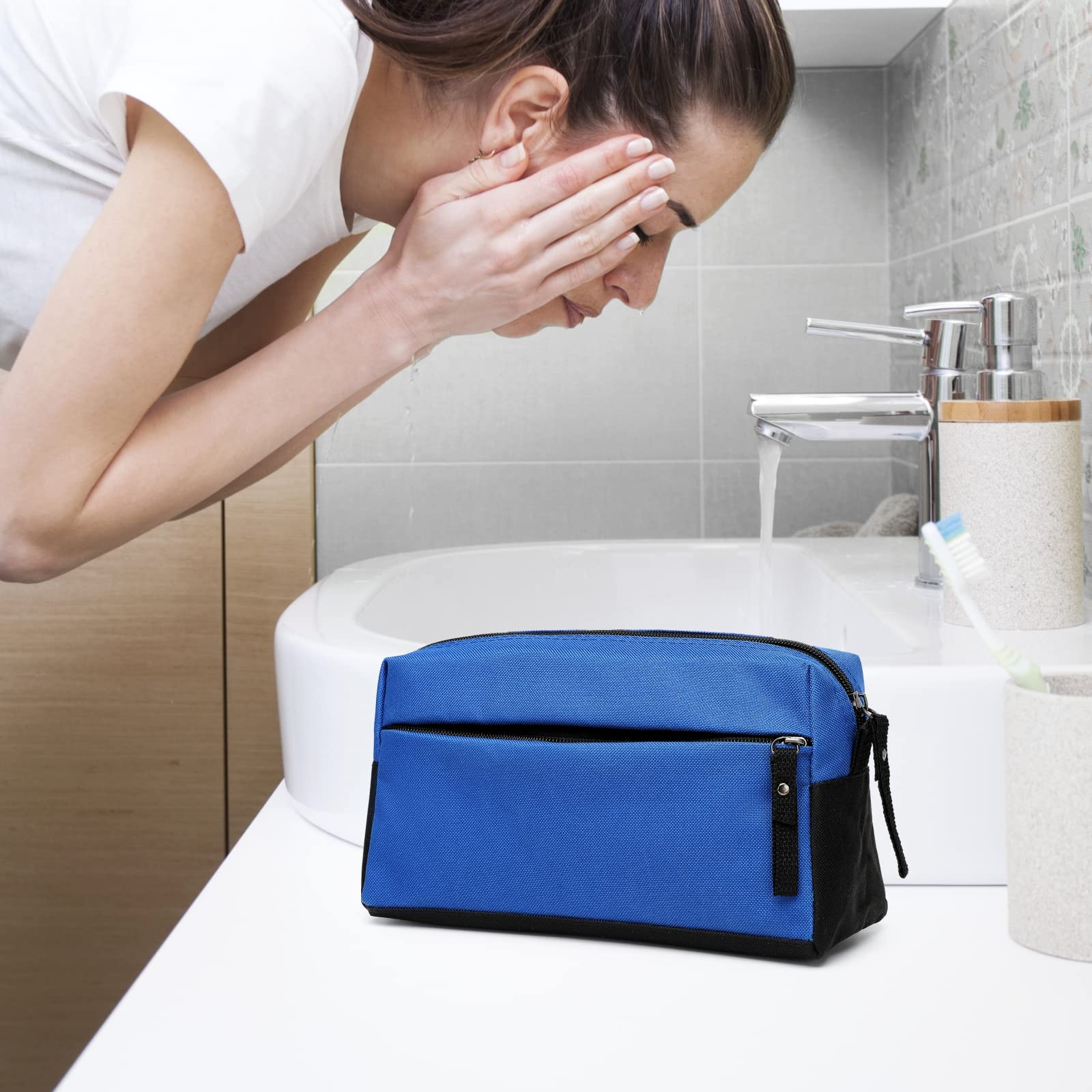 Waterproof Travel Toiletry Bag for Women & Men - Large Cosmetic Makeup Organizer Pouch with Hanging Hook - Perfect for Vacation, Gym, Camping & Business Trips (Royal Blue)