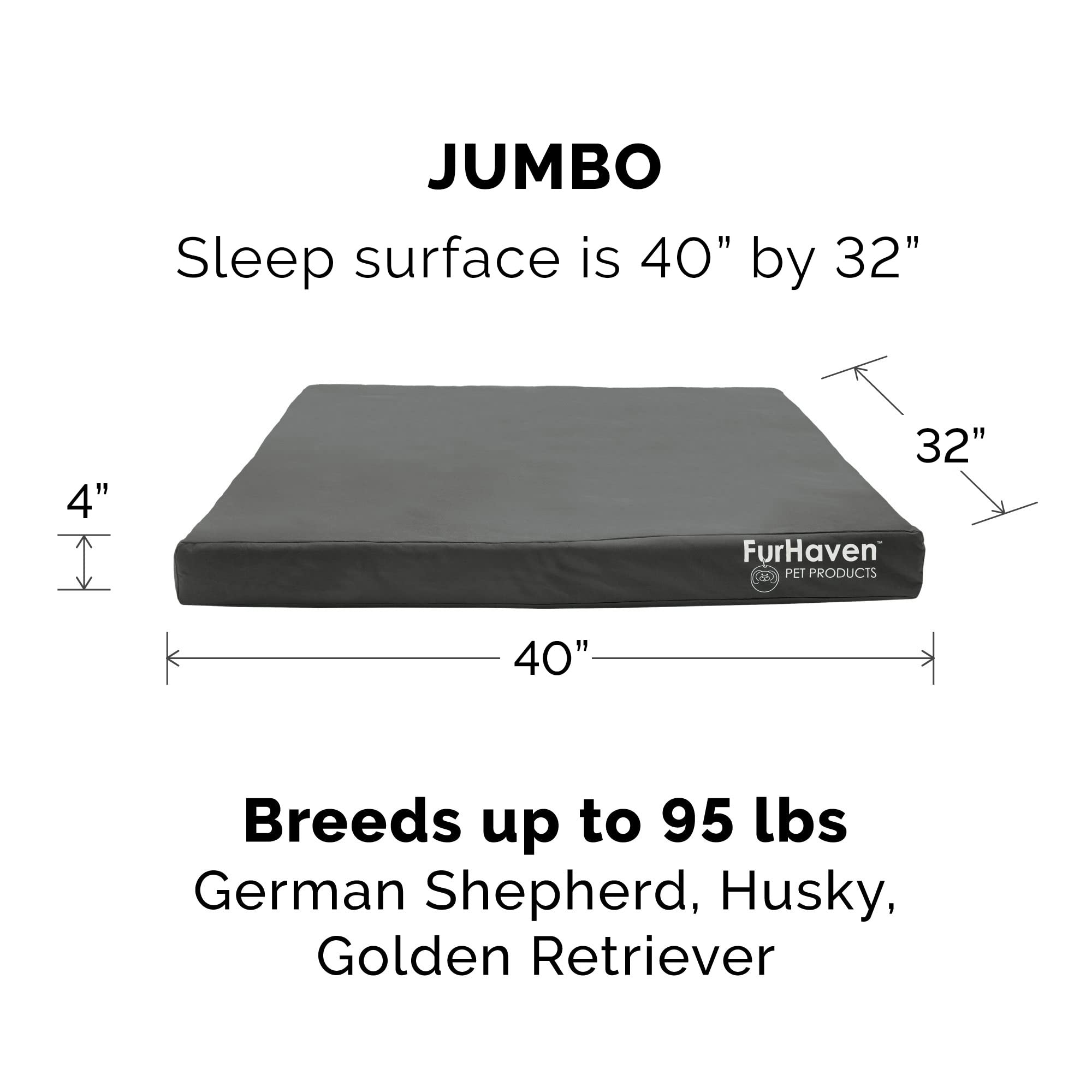 Furhaven Cooling Gel Dog Bed for Large Dogs - Water-Resistant, Washable Cover - Indoor/Outdoor Use