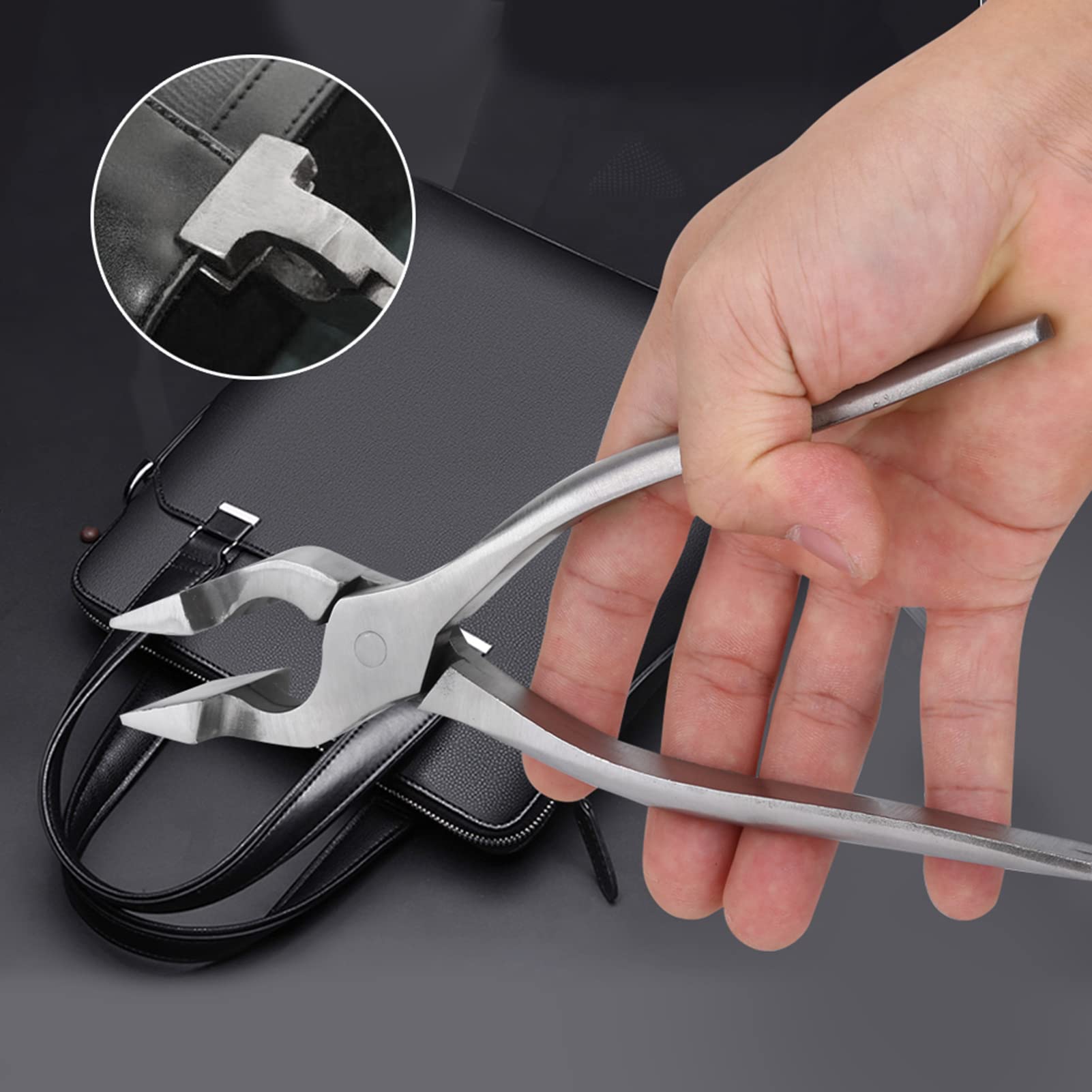 Professional Leather Press Pliers - Oumefar Leather Flattening Tool for Leathercraft, Bag & Belt Making | Adjustable Leather Clamp & Nipper for Smoothing Leather | Perfect for DIY Leather Projects, Handbag Repair & Leatherworking