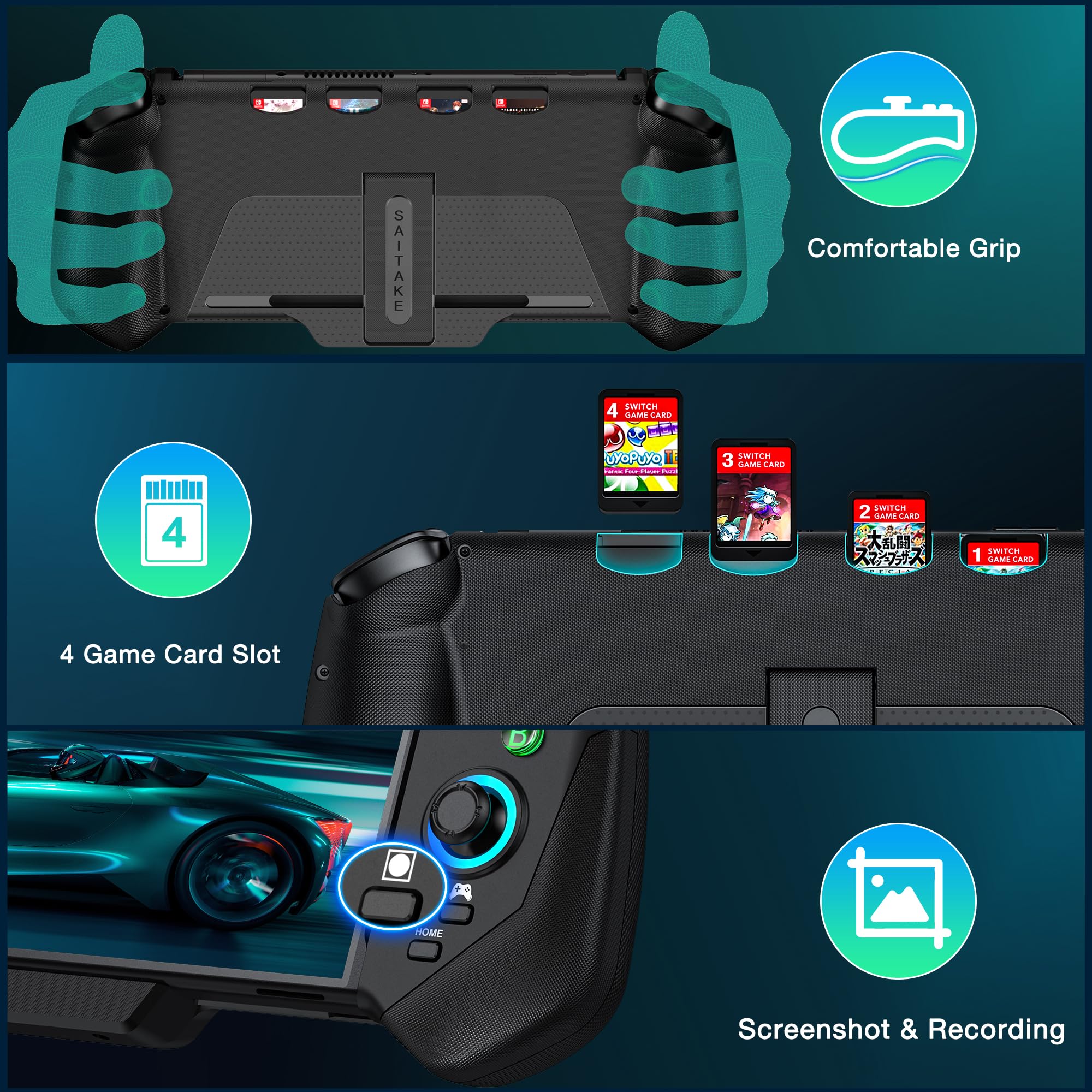 **MystNova Wireless Switch Pro Controller for Nintendo Switch/OLED - Hall Effect Joystick, No Drift, Full-Size Grip, Handheld Remote Mode (Black) - Perfect for Gaming, Travel & Multiplayer Fun**
