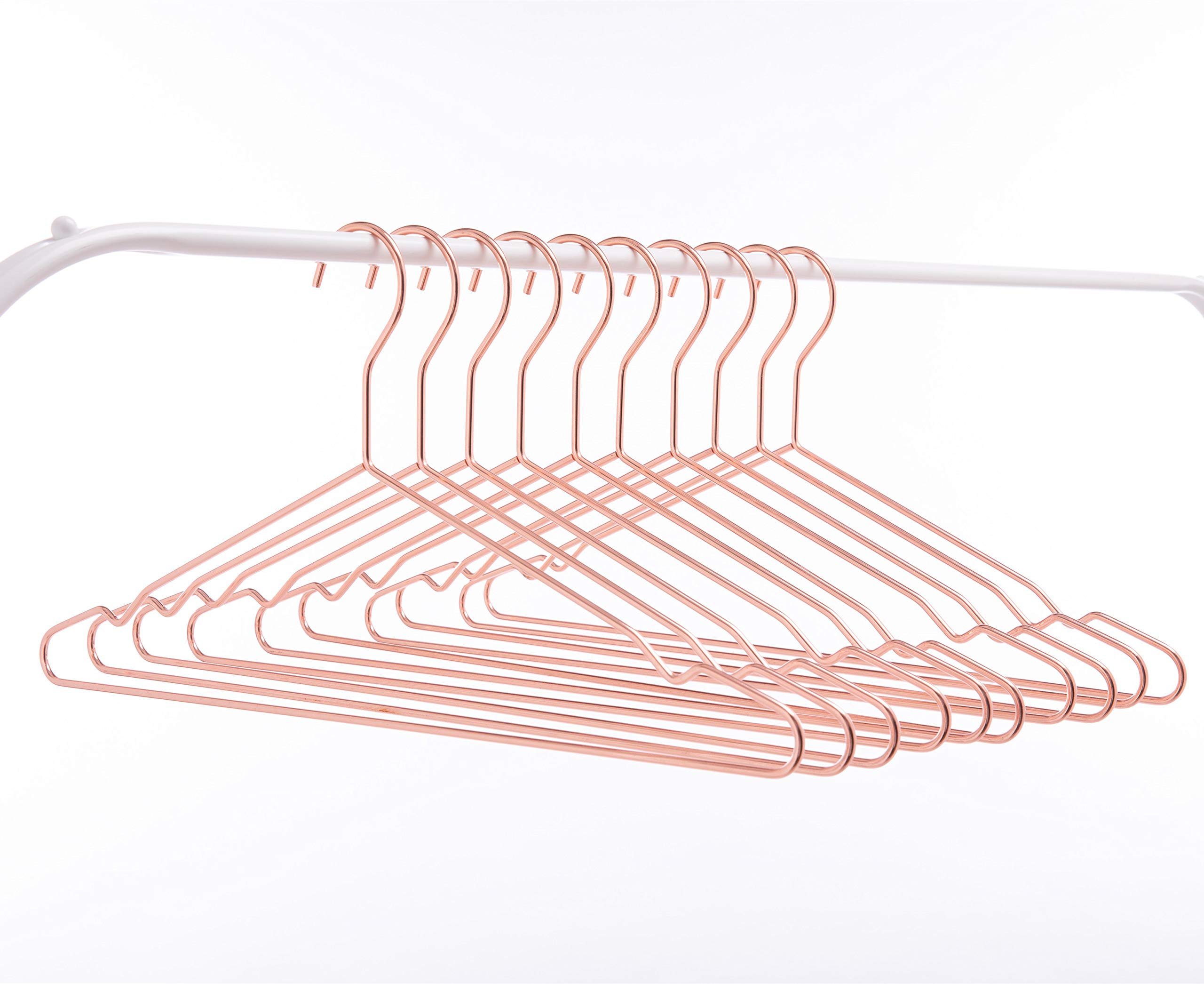 17 Inch Heavy Duty Rose Gold Metal Clothes Hanger - Premium Coat, Suit & Dress Hanger with Big Notches (Pack of 20) - Perfect for Closet Organization, Retail Stores & Luxury Garment Display