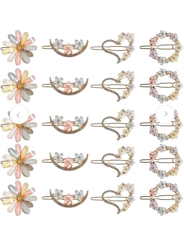 Korean Fashion Women's Metal Hair Clips - Tic Tac Hair Barrettes (6 Pack) - Perfect for Daily Styling, Parties & Gifts