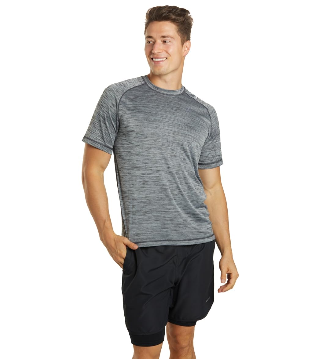 Sporti Men's UPF 50+ Sun Protection Swim Shirt - Quick Dry Rash Guard for Swimming, Surfing & Water Sports - Comfortable UV Shirt for Beach, Pool & Outdoor Activities