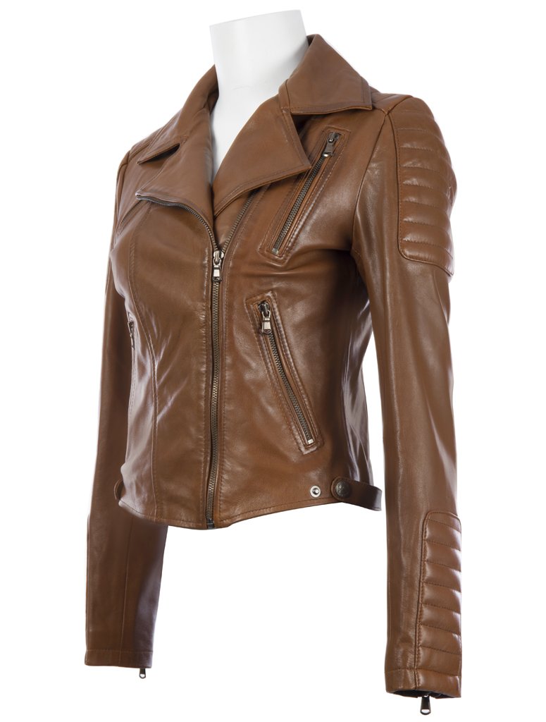 Women's Real Leather Fitted Fashion Jacket (K014) - Stylish Outerwear for Casual Wear, Office & Night Out