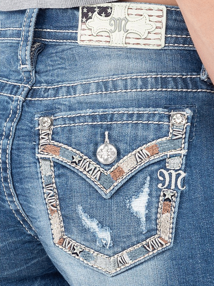 Miss Me M3894H Women's Mid Rise Denim Shorts in Dark Blue - Perfect for Casual Outings, Summer Wear & Everyday Comfort