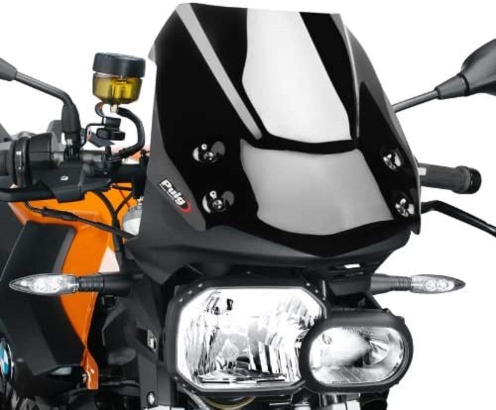 Puig 5051N Black New Generation Motorcycle Windshield - Durable & Sleek Design for Harley, Honda, Kawasaki - Perfect for Touring, Cruising & Long Rides