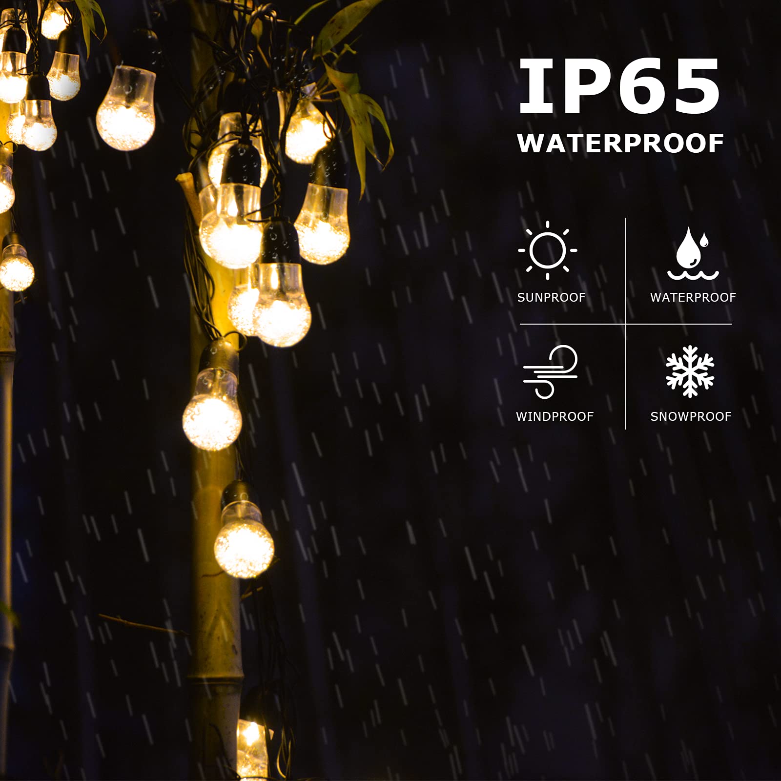 Solar Powered Gazebo String Lights - 23Ft Waterproof Outdoor Solar Lights with 8 Lighting Modes for Patio, Yard, Porch & Christmas Decor | Perfect for Garden Parties, Backyard Weddings & Holiday Lighting