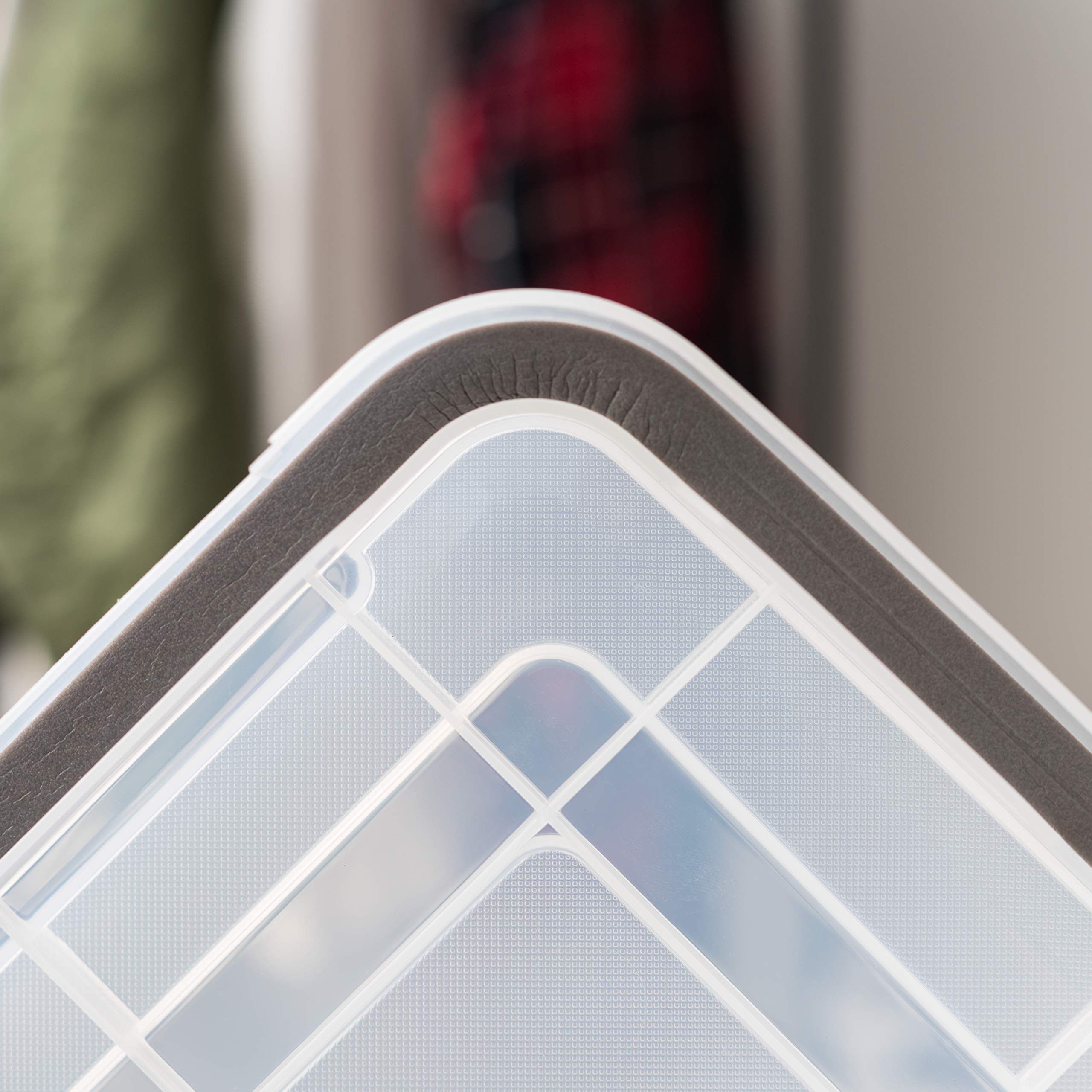 IRIS USA 62.8 Quart Clear Plastic Storage Bins with Lids - 4 Pack Heavy Duty Stackable Tote Containers for Home Organization, Closet, Garage & Moving Supplies | Secure Latches & Airtight Seal