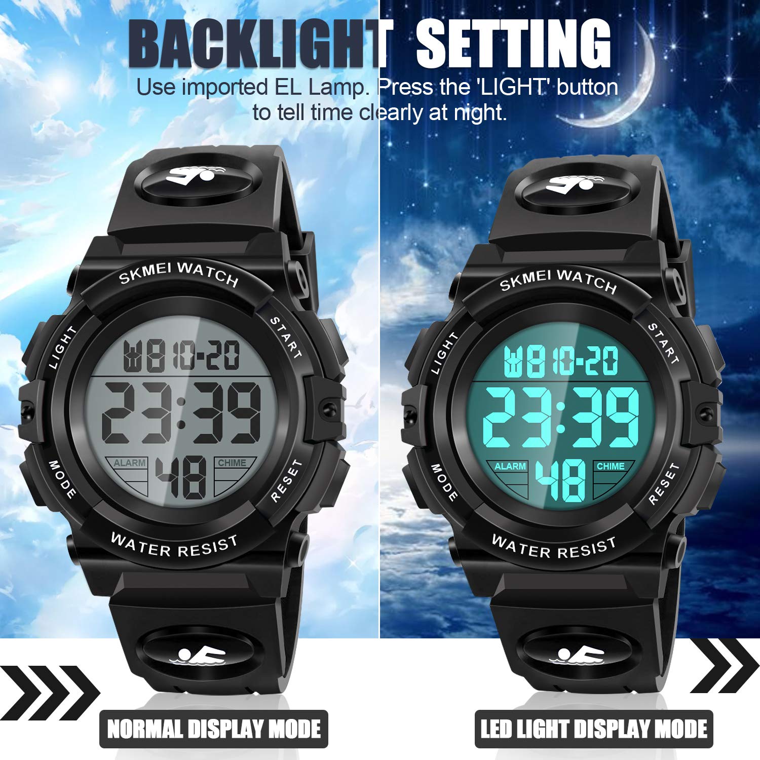 Waterproof LED Digital Watch for Kids - Durable & Stylish Kids Watch for Swimming, Sports & Outdoor Activities - Perfect Gift for Boys and Girls