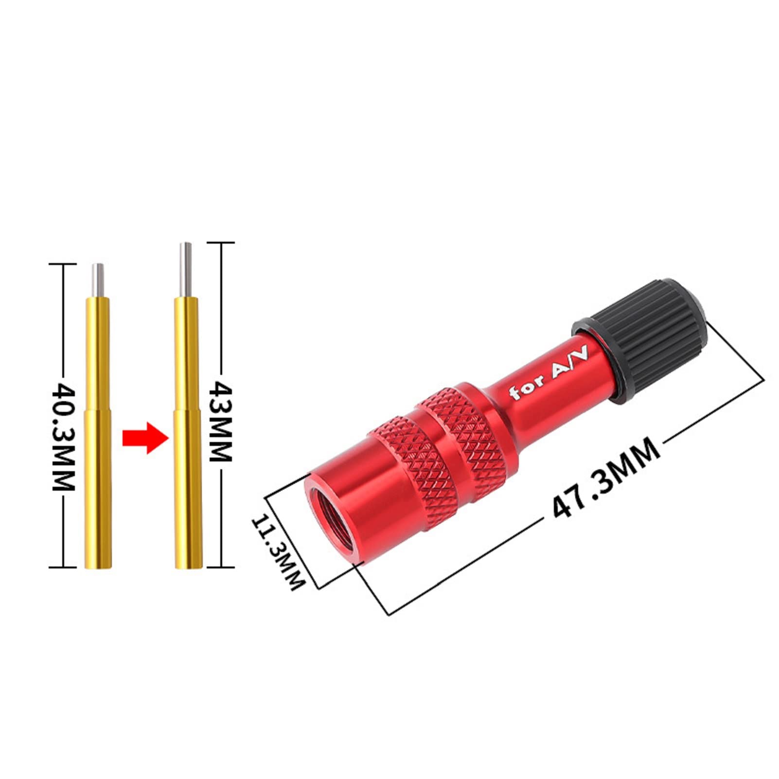 Bike Front Fork Valve Adapter - Aluminum Alloy Bicycle Air Fork Inflator for Standard Pump & Air Compressor - Perfect for MTB, Road Bike & Cycling Maintenance