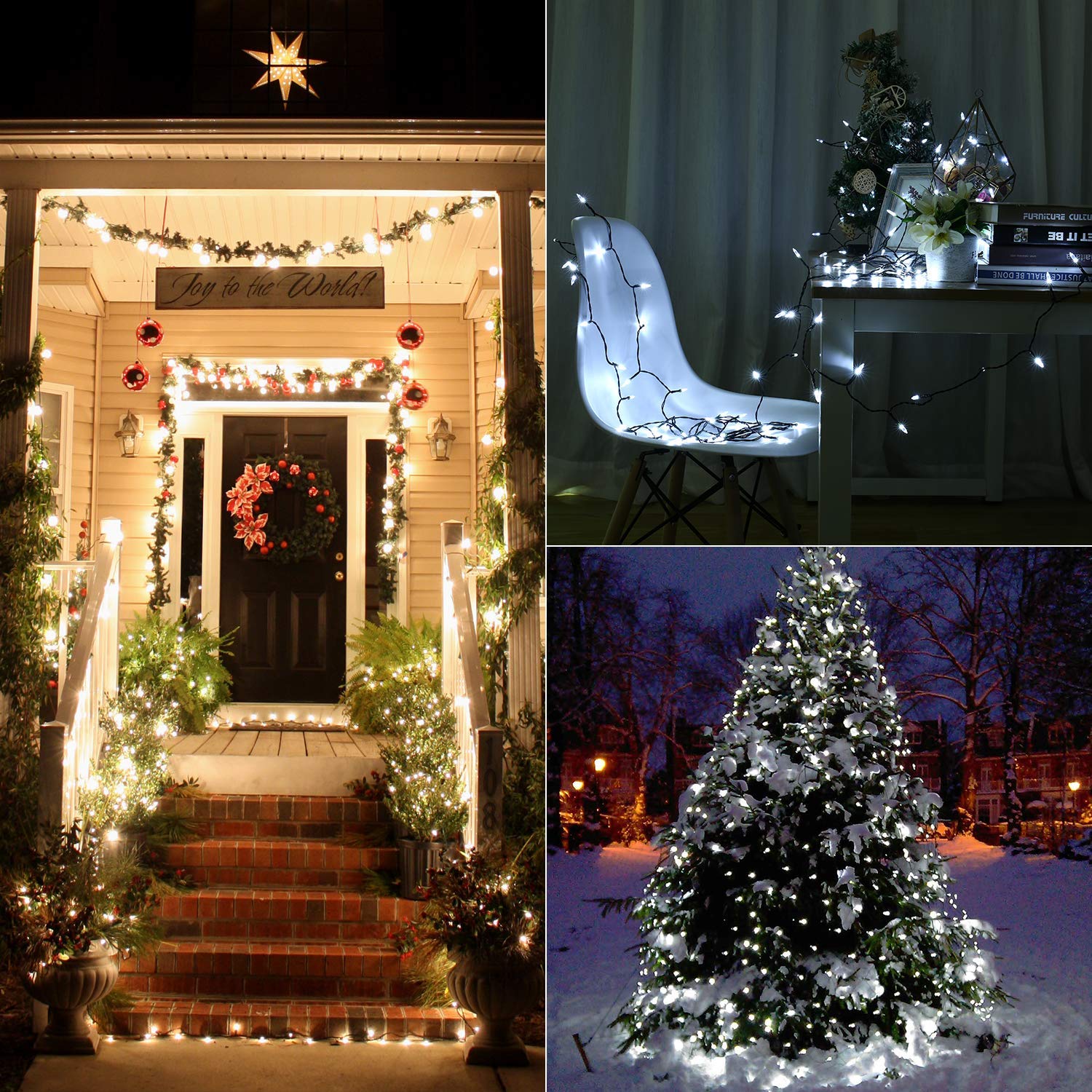 BrizLabs 2 Pack 17.94ft 50 LED Battery Operated Christmas String Lights with Timer - 8 Lighting Modes, Waterproof White Mini Lights for Indoor Outdoor Christmas Tree, Wedding, Party & Home Decor