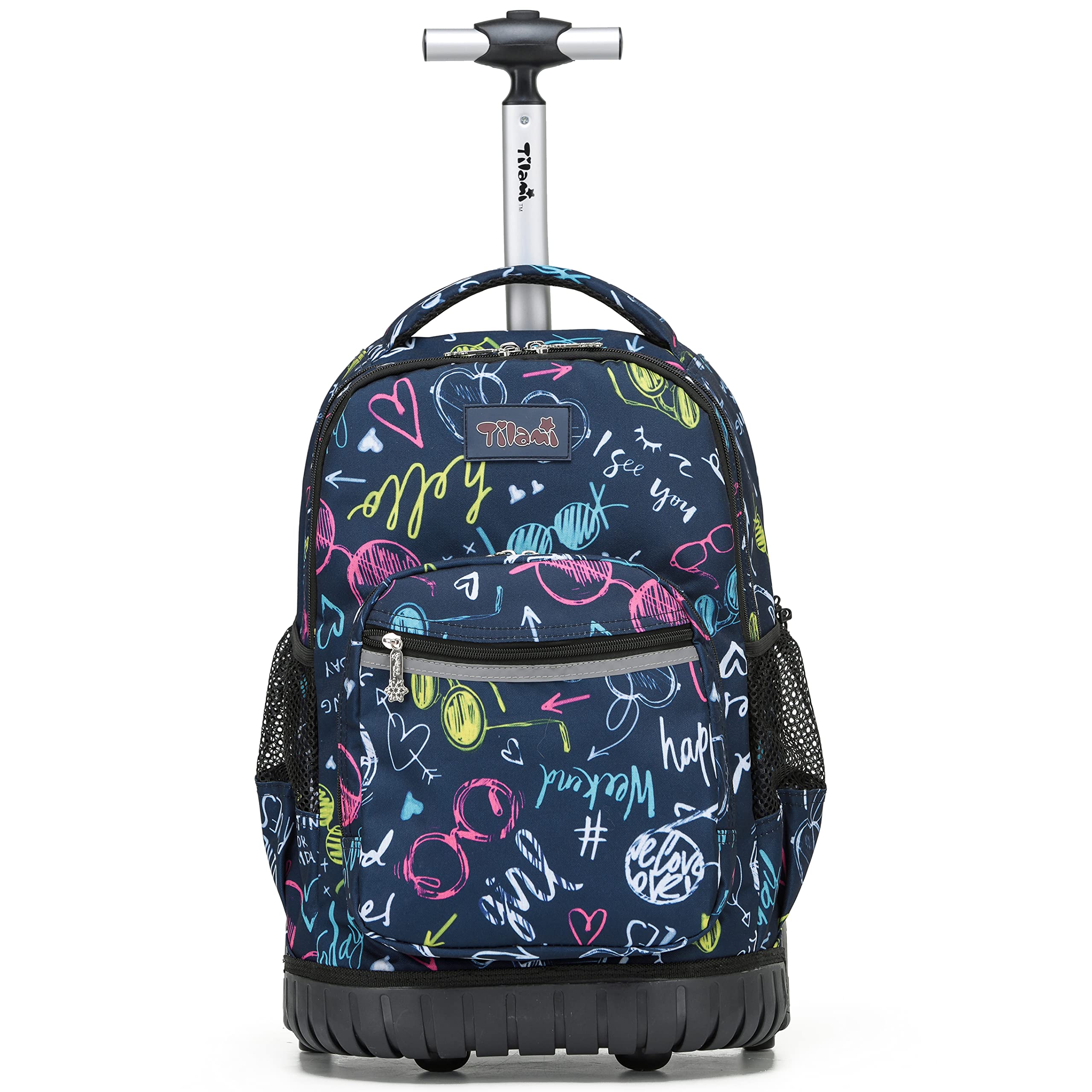 TILAMI 18 Inch Rolling Backpack for Kids - Wheeled Laptop Backpack with Handle, Durable School Travel Backpack for Boys & Girls | Perfect for School, Airplane Carry-On & Weekend Trips