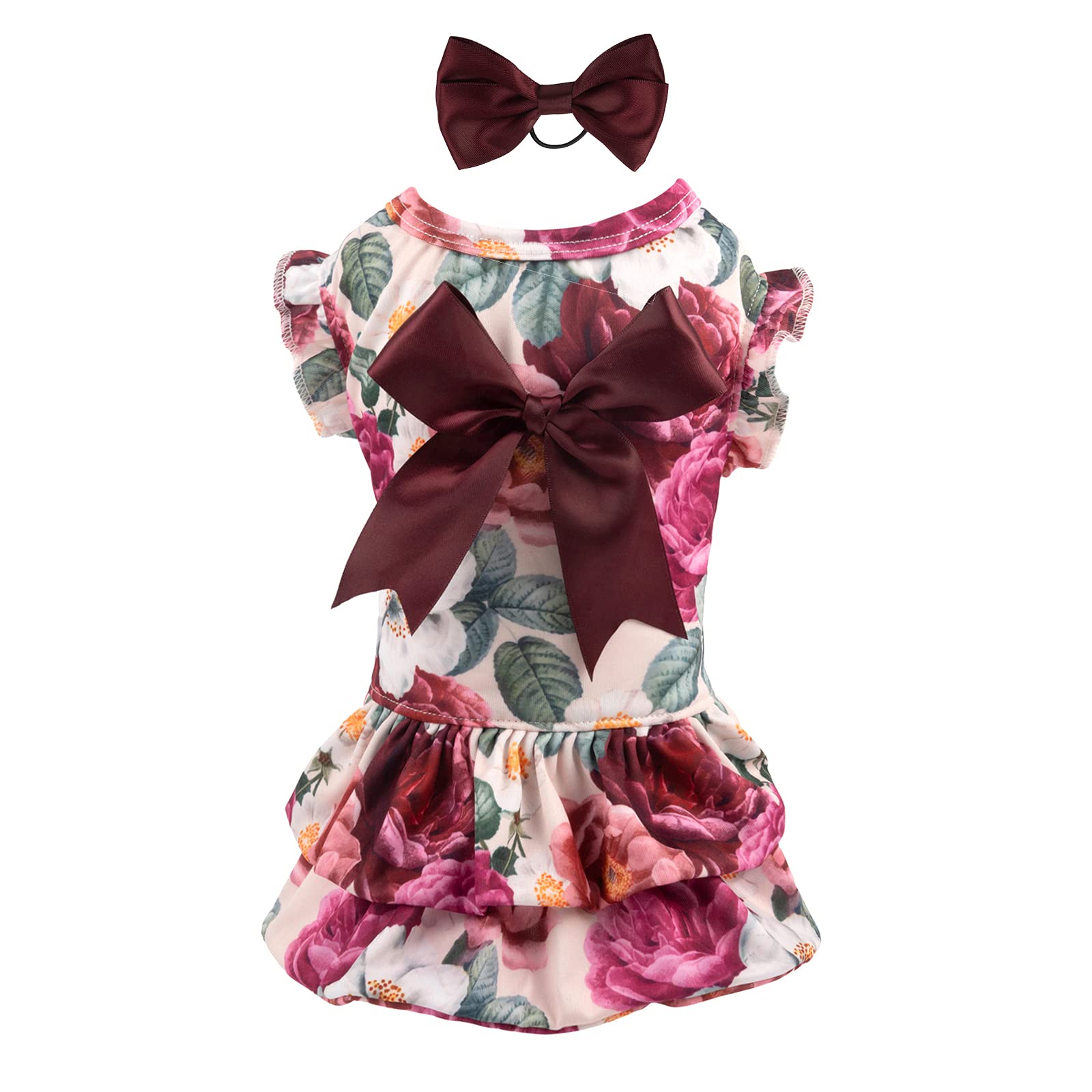 CuteBone Dog Dress Puppy Skirt Cat Outfit - Adorable Pet Clothes for Small Dogs & Cats - Girl Costume Birthday Gift - Perfect for Parties, Photos & Special Occasions