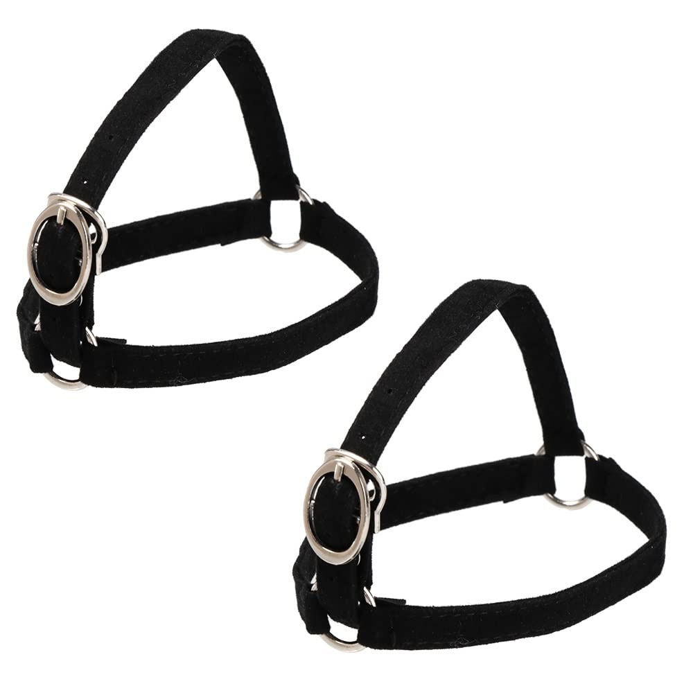 Non-Slip Shoe Straps for High Heels - Anti-Skid Lace Holder Accessories for Women (Suede Black, 7.09in/18cm) | Perfect for Securing Loose Shoelaces & Preventing Trips at Work, Parties & Special Events