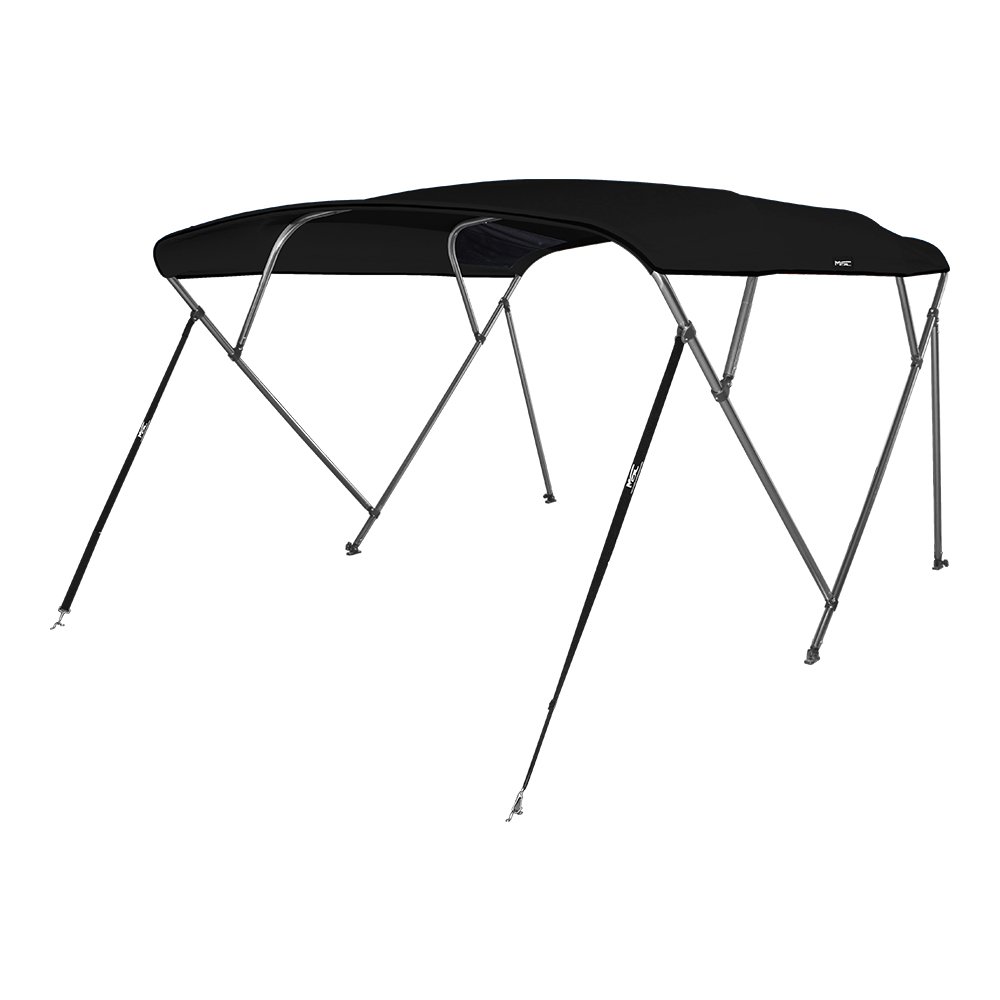 **MSC 3-Bow & 4-Bow Bimini Top Boat Cover – 600D Solution-Dyed Polyester, UV-Resistant, Includes 2 Support Poles & 4 Adjustable Straps – Perfect for Boating, Fishing, and Water Sports**