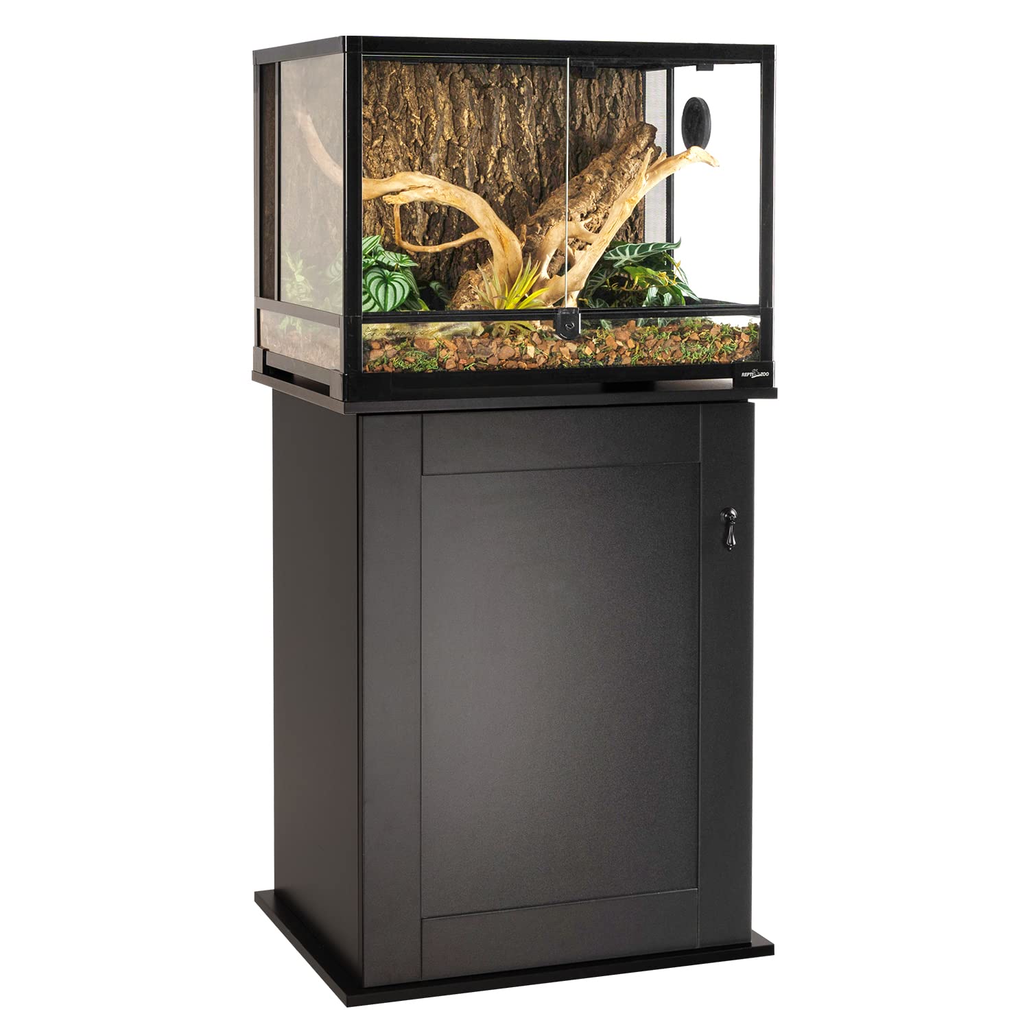 REPTIZOO Wooden Reptile Terrarium Stand with Storage & Adjustable Shelf - 24