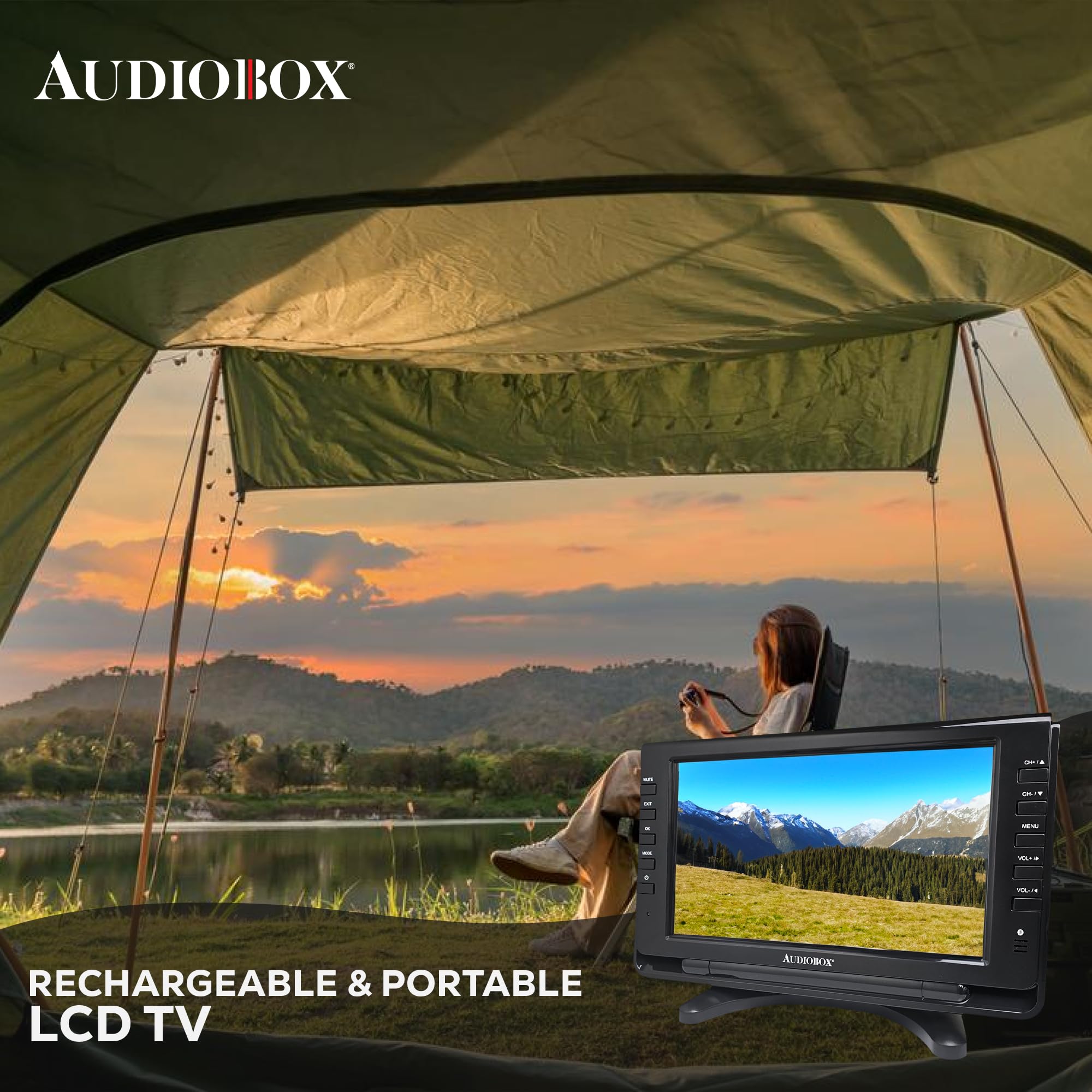 9-Inch Portable TV with USB/SD Inputs & 3.5mm Audio Output - Includes Remote, Car Charger, AC Adapter & Antenna | Perfect for Travel, Camping, and Home Entertainment