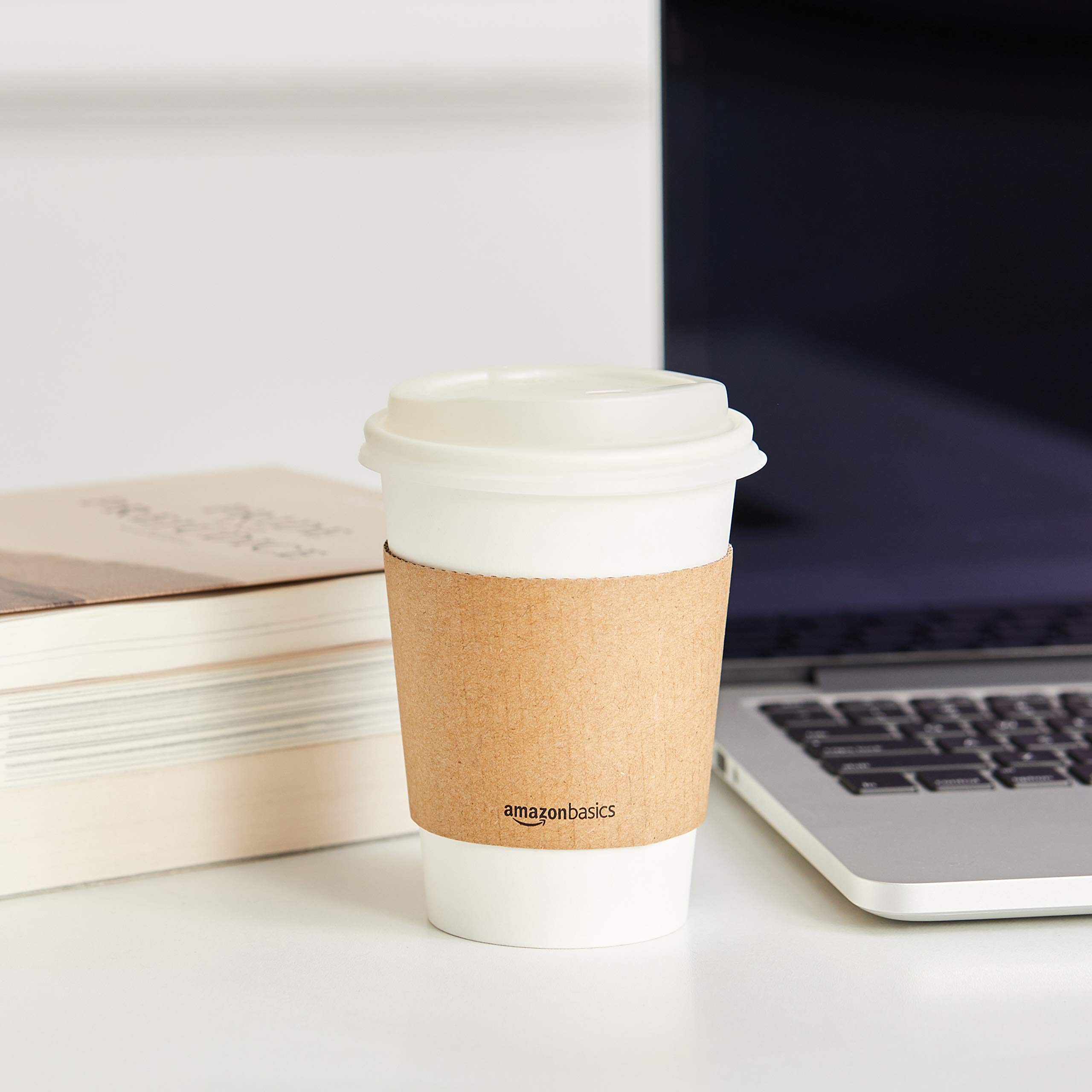 Amazon Basics Disposable Coffee Cups - 12 oz White Paper Cups (1000 Pack) for Hot Beverages, Office Break Rooms, Cafes & Home Use