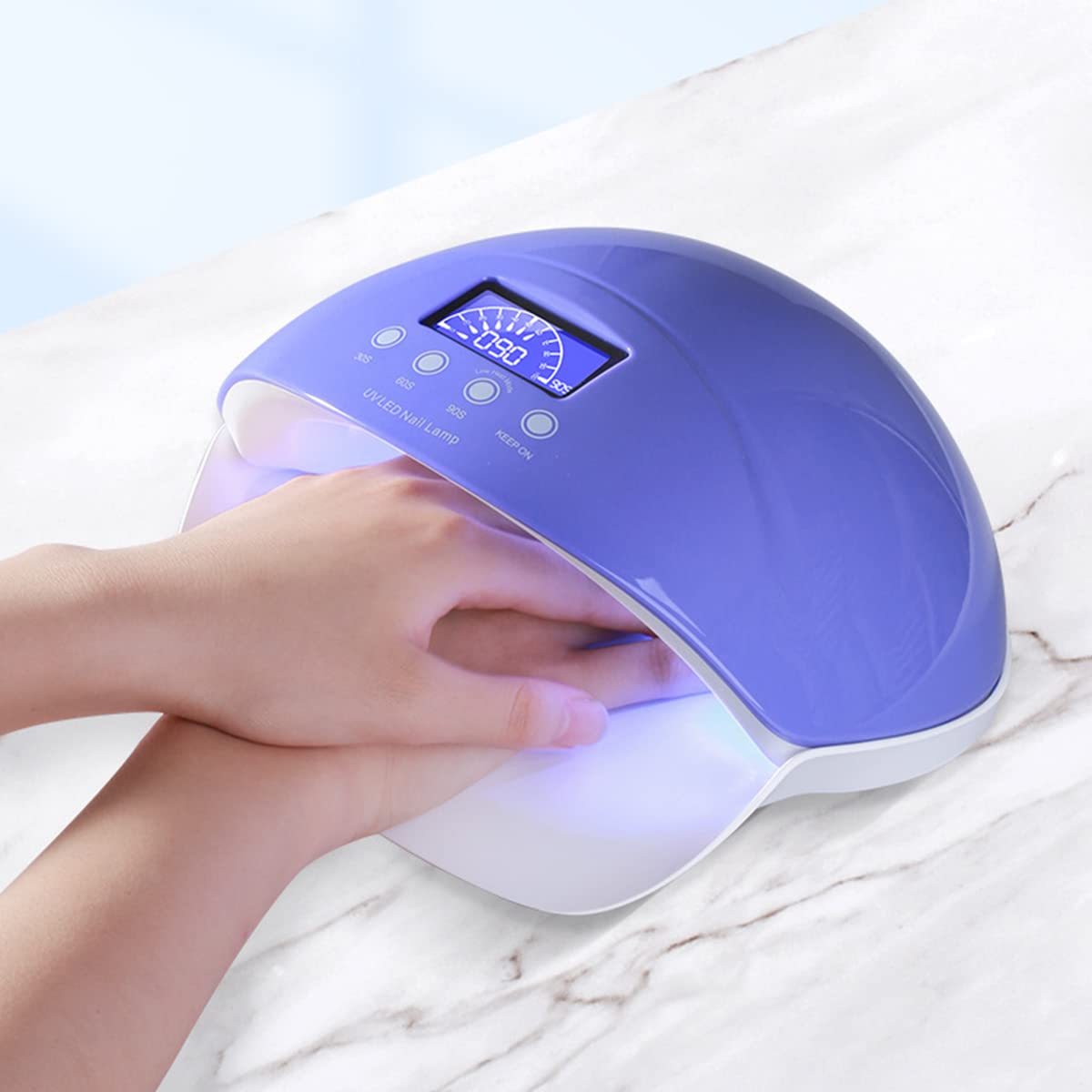 Professional 50W UV LED Nail Lamp - Cordless Gel Polish Dryer with Auto Sensor & 3 Timers | Fast Curing for Acrylic Nails, Manicures & Pedicures | Perfect for Home Salons & Nail Art Enthusiasts