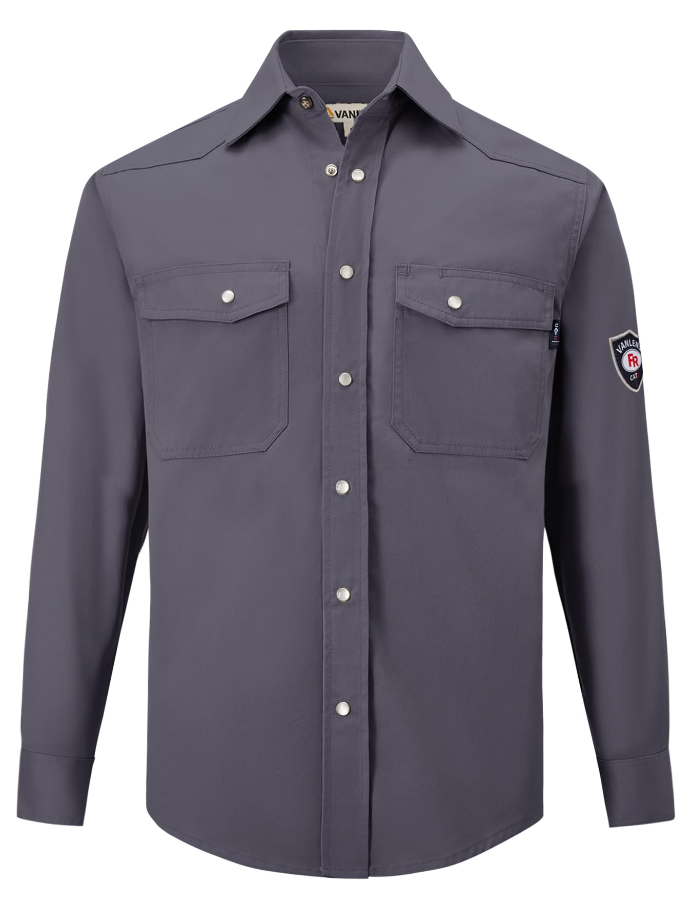 FR Shirts for Men - Flame Resistant Welding Shirts with CAT/HRC2 Rating - Button Down Work Shirts for Construction & Industrial Safety