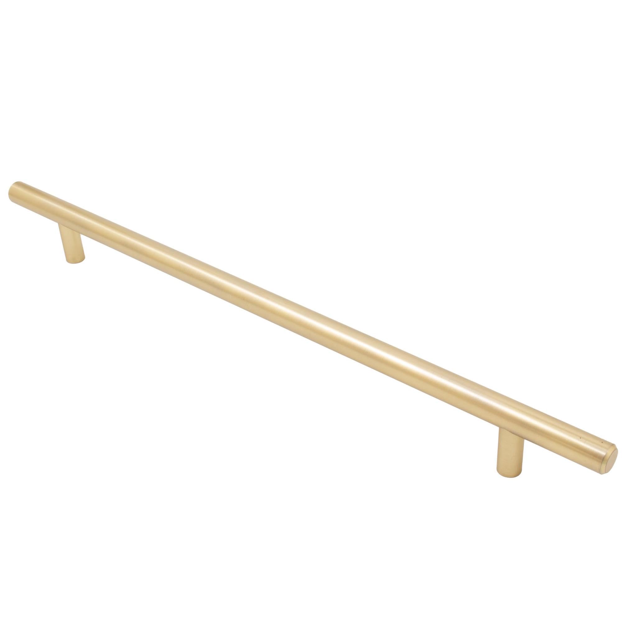 Stone Harbor Hardware Bar Cabinet Pull - 256mm Center to Center, 336mm Overall Length, Satin Brass Finish - Perfect for Kitchen Cabinets, Bar Furniture & Home Renovation Projects