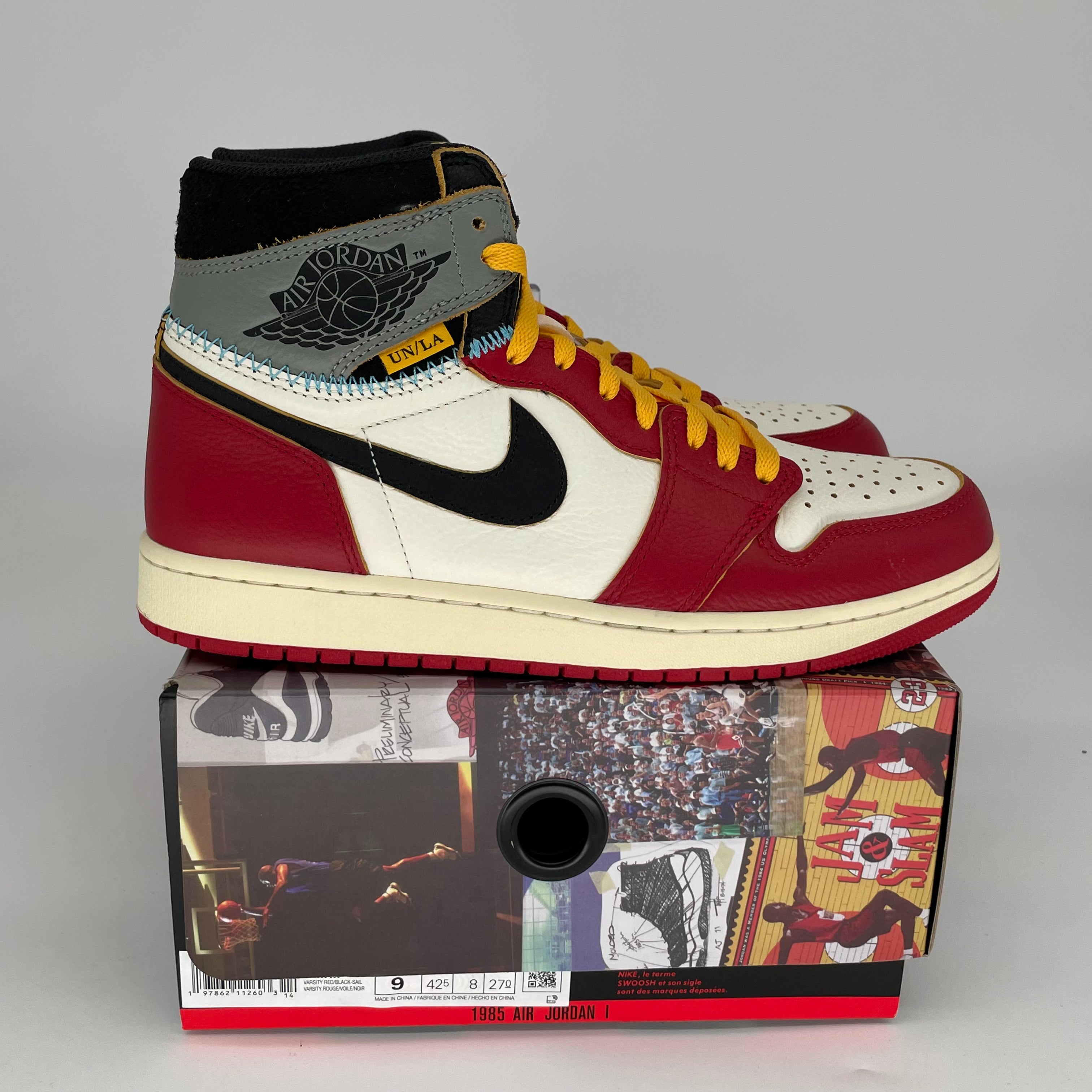 Air Jordan 1 Union LA Chicago Shadow Men's Basketball Shoes Size 9 - HV8563-600 | Retro Sneakers for Streetwear & Casual Outfits