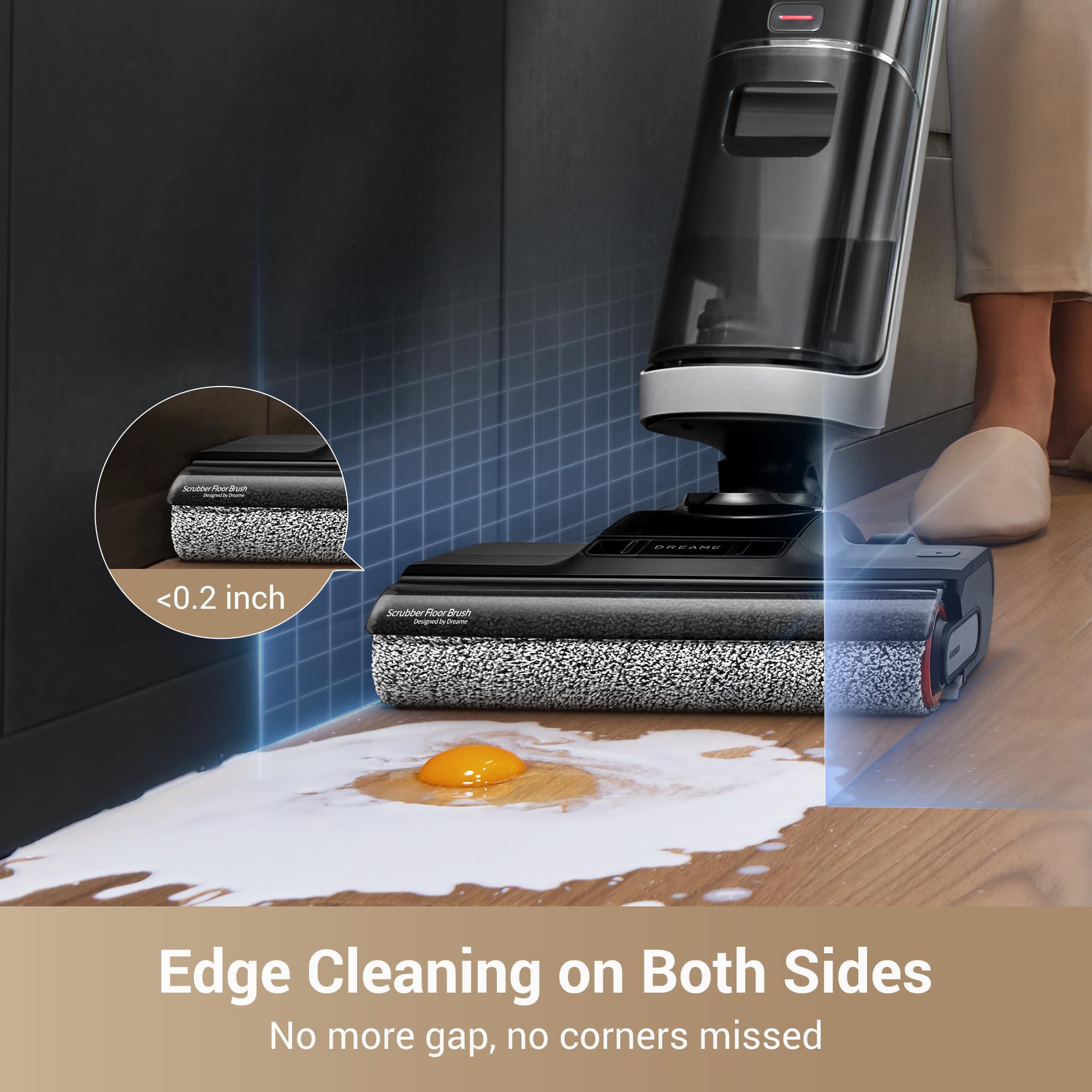 Dreame H14 Cordless Wet Dry Vacuum Cleaner and Mop - 180° Lie-Flat Design, 140°F Self-Cleaning Brush, 5-Minute Hot Air Drying | Powerful Suction for Hard Floors, Pet Hair & Sticky Messes | Ideal for Kitchen Spills, Bathroom Cleaning & Whole-House Maintenance