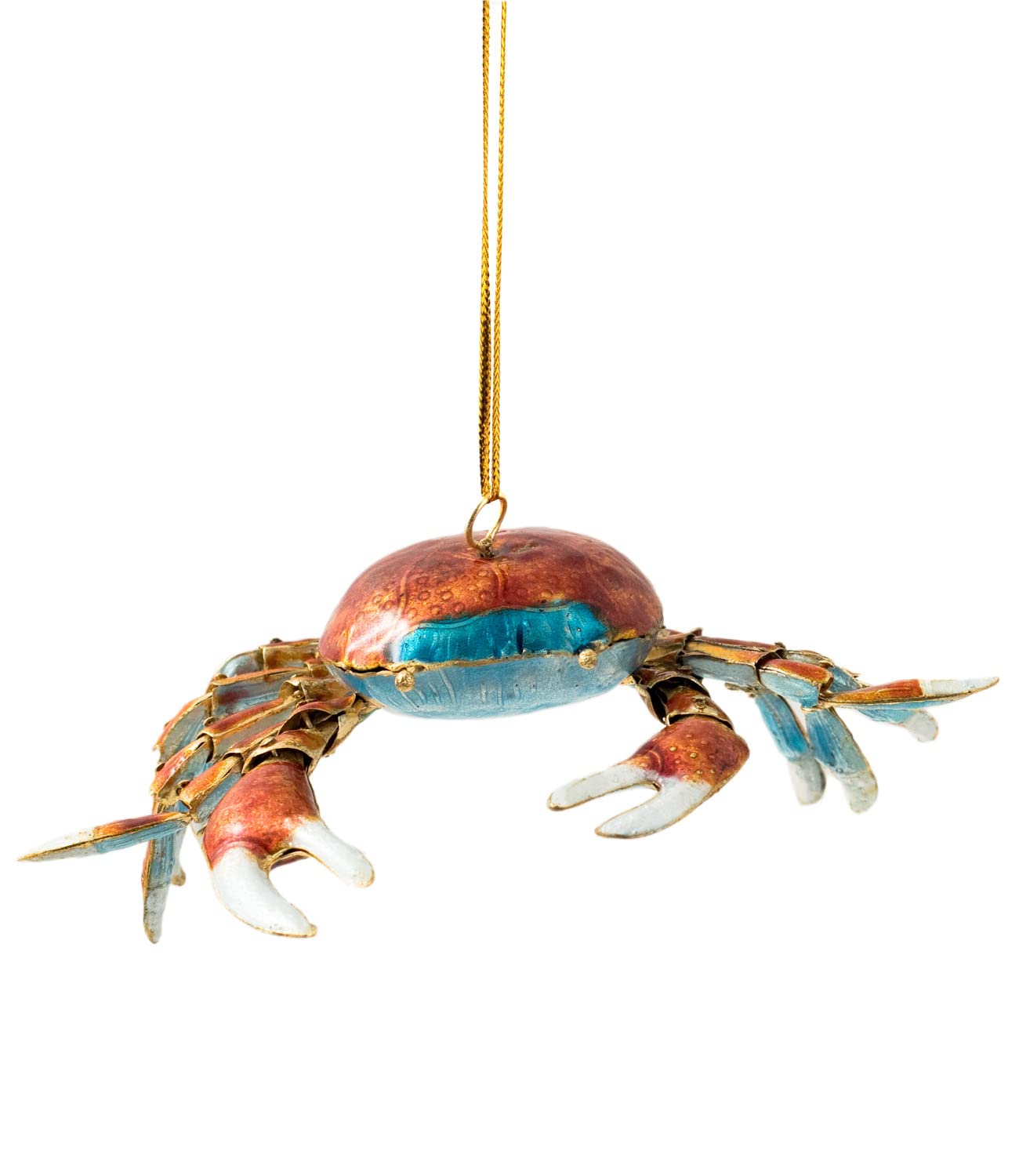 Handmade Cloisonne Articulated Red Crab Hanging Ornament - Chinese Art Decor for Home, Office & Gifts | Perfect for Christmas Tree, Wall Decor, Feng Shui Display