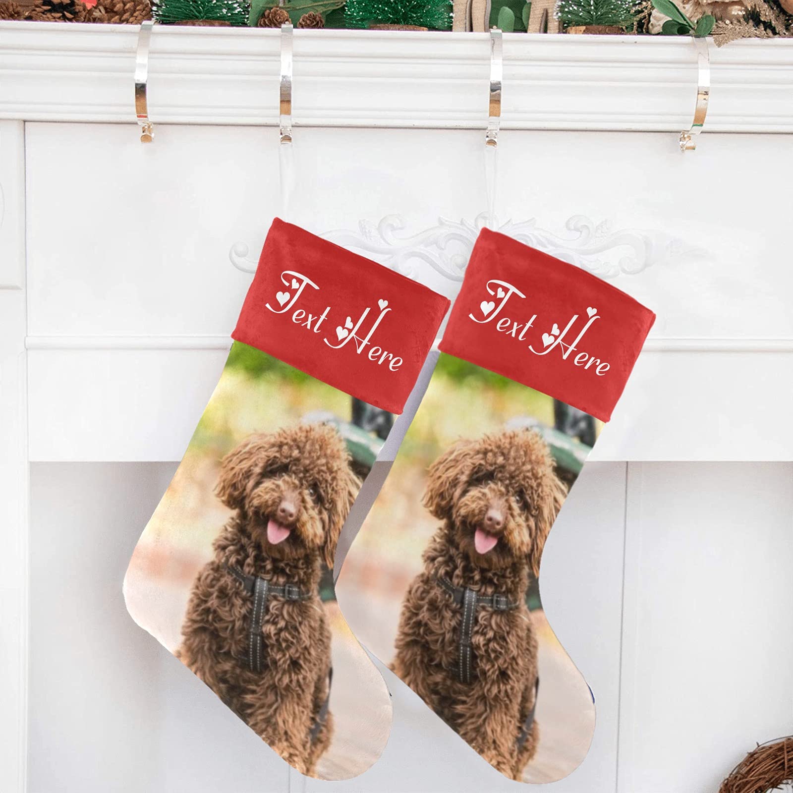 Custom Personalized Dog Christmas Stocking with Photo & Name - Perfect for Pet Lovers Holiday Decor & Gift Giving