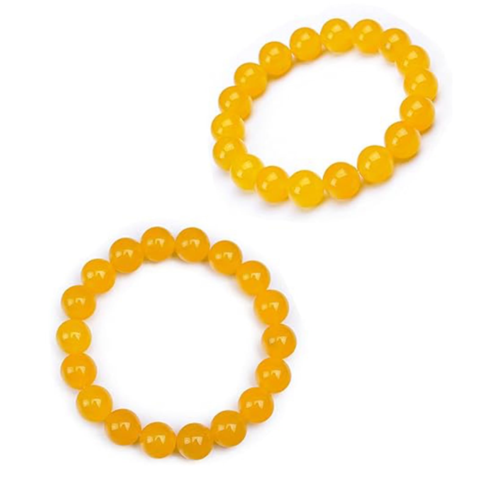 2Pcs Yellow Jasper Cleansing Bracelet - Natural Gemstone Beaded Stretch Bracelet for Energy Cleansing, Meditation & Anti-Fatigue - Perfect for Yoga, Reiki Healing & Spiritual Protection