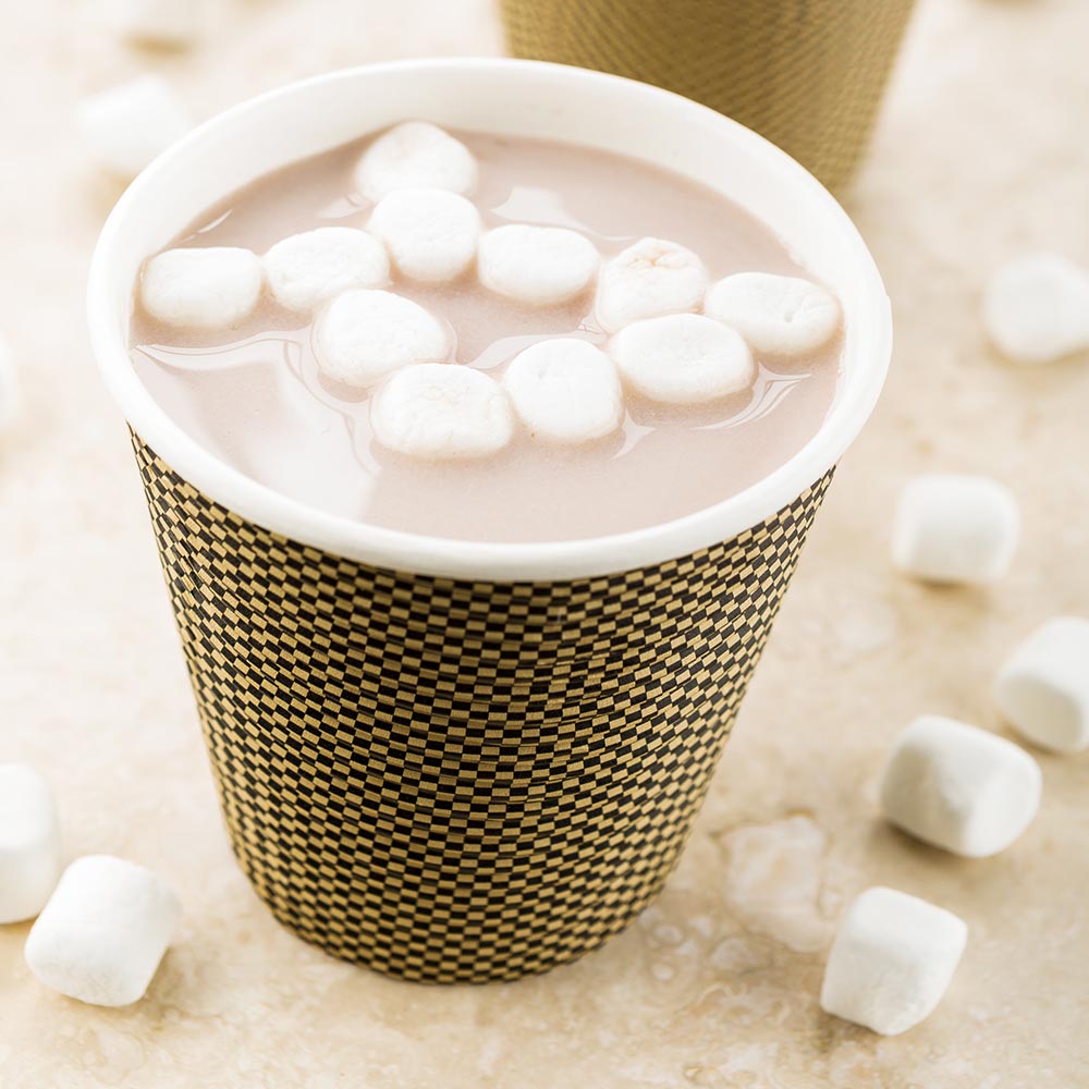 8 oz Mocha Pin Check Paper Coffee Cups - Spiral Wall Design - 3.5