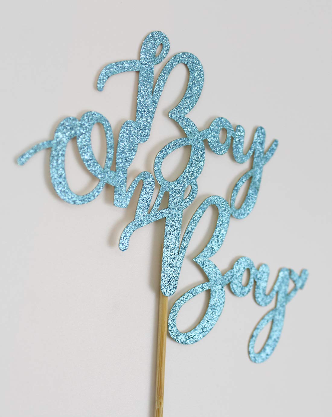 Blue Glitter Boy Cake Topper - It's a Boy, Prince, Baby Shower, Gender Reveal, Birthday Party Decorations - Gold Glitter - Perfect for Baby Showers, Gender Reveal Parties, and First Birthday Celebrations