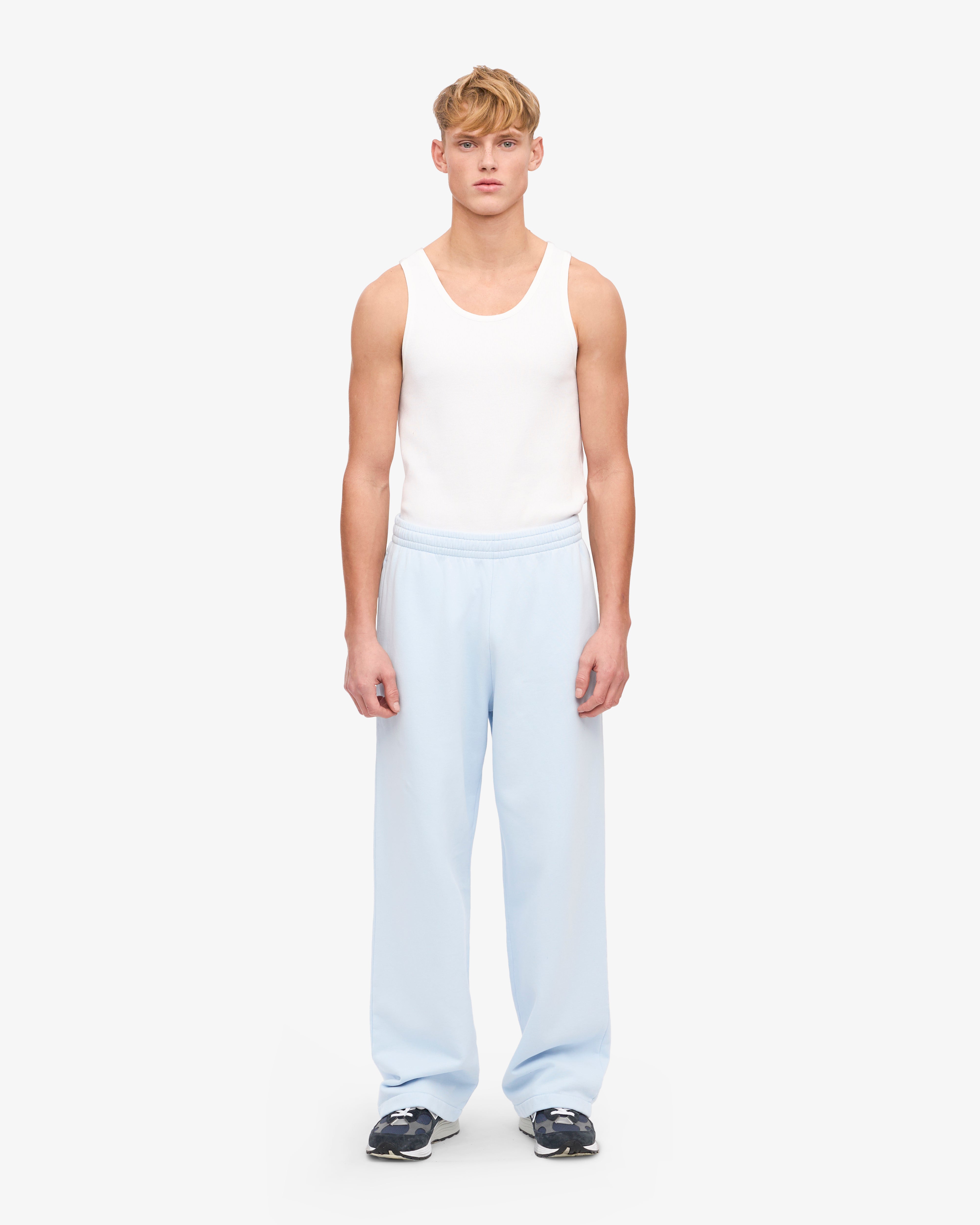 Organic Straight Leg Sweatpants for Women - Soft Polar Blue Cotton Joggers | Lounge, Yoga & Casual Wear